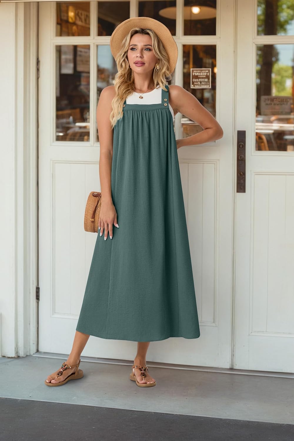 Lepunuo Overall Dress for Women Summer Adjustable Casual Cover Up