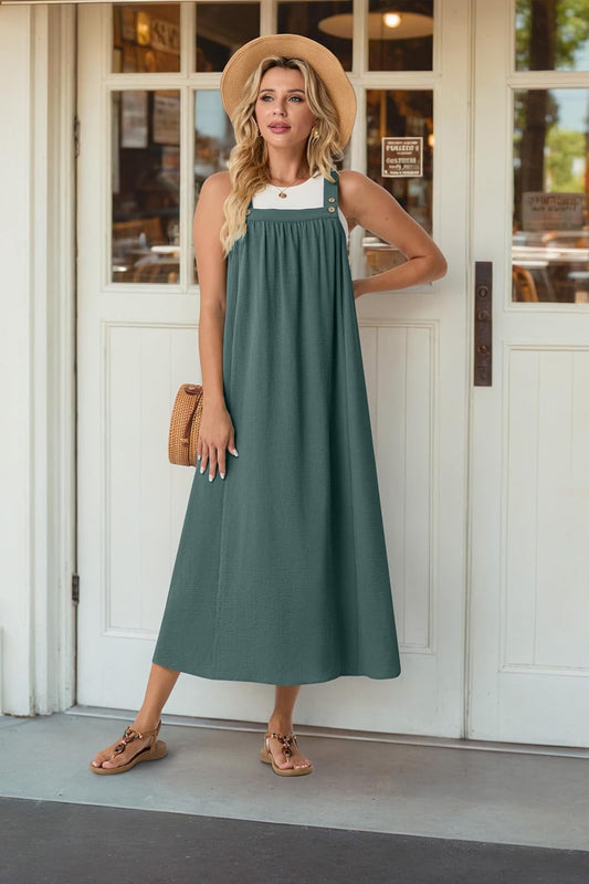 Lepunuo Overall Dress for Women Summer Adjustable Casual Cover Up