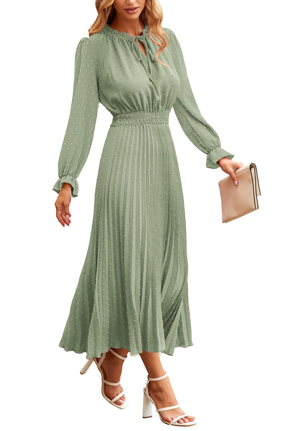 PRETTYGARDEN Women's Fall Midi Wedding Guest Dress