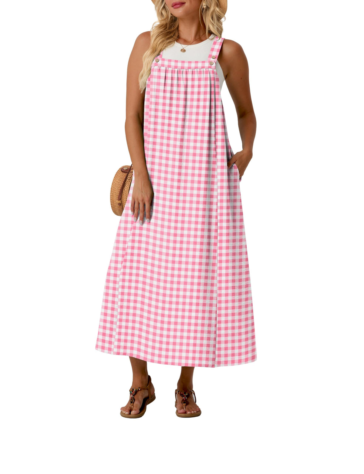 Lepunuo Overall Dress for Women Summer Adjustable Casual Cover Up