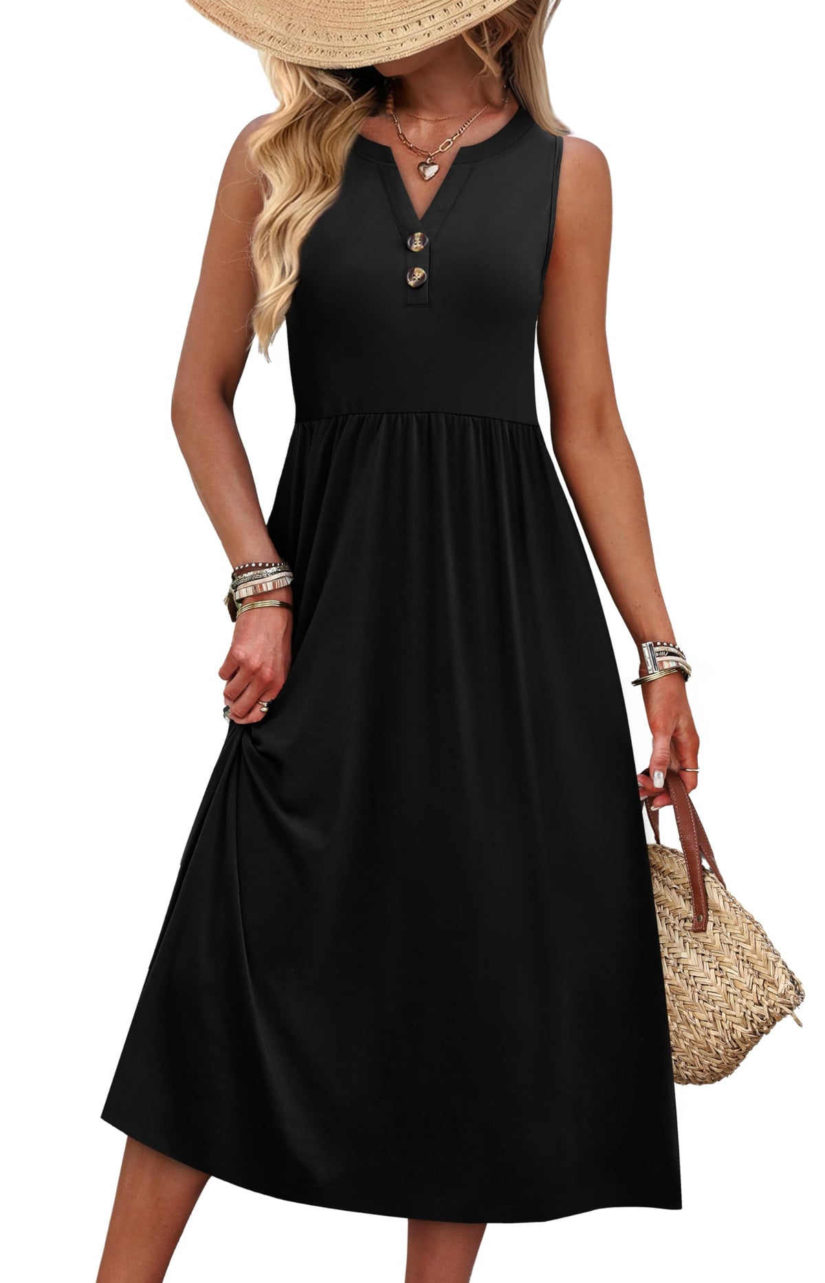 WIHOLL Women's Summer Dresses Maxi Dress Vacation Beach Sundresses 2026 with Pockets