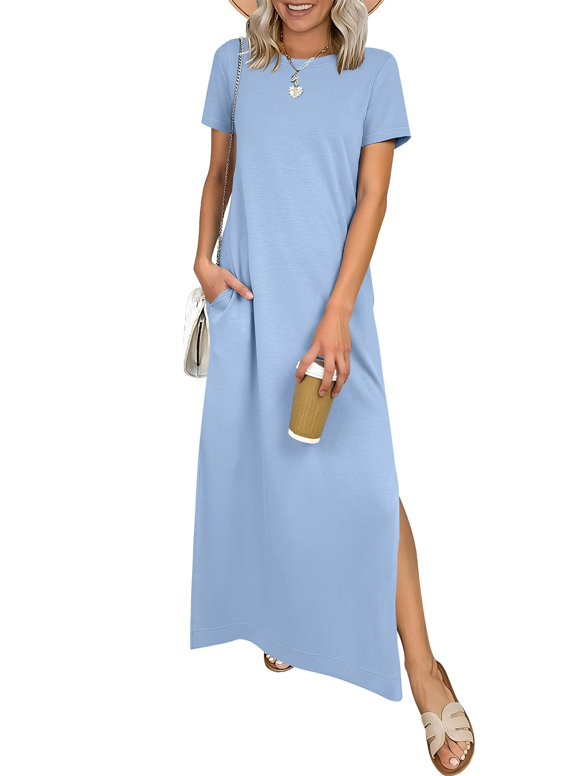 ANRABESS Womens Summer Maxi Dresses Wrinkle Free with Pockets