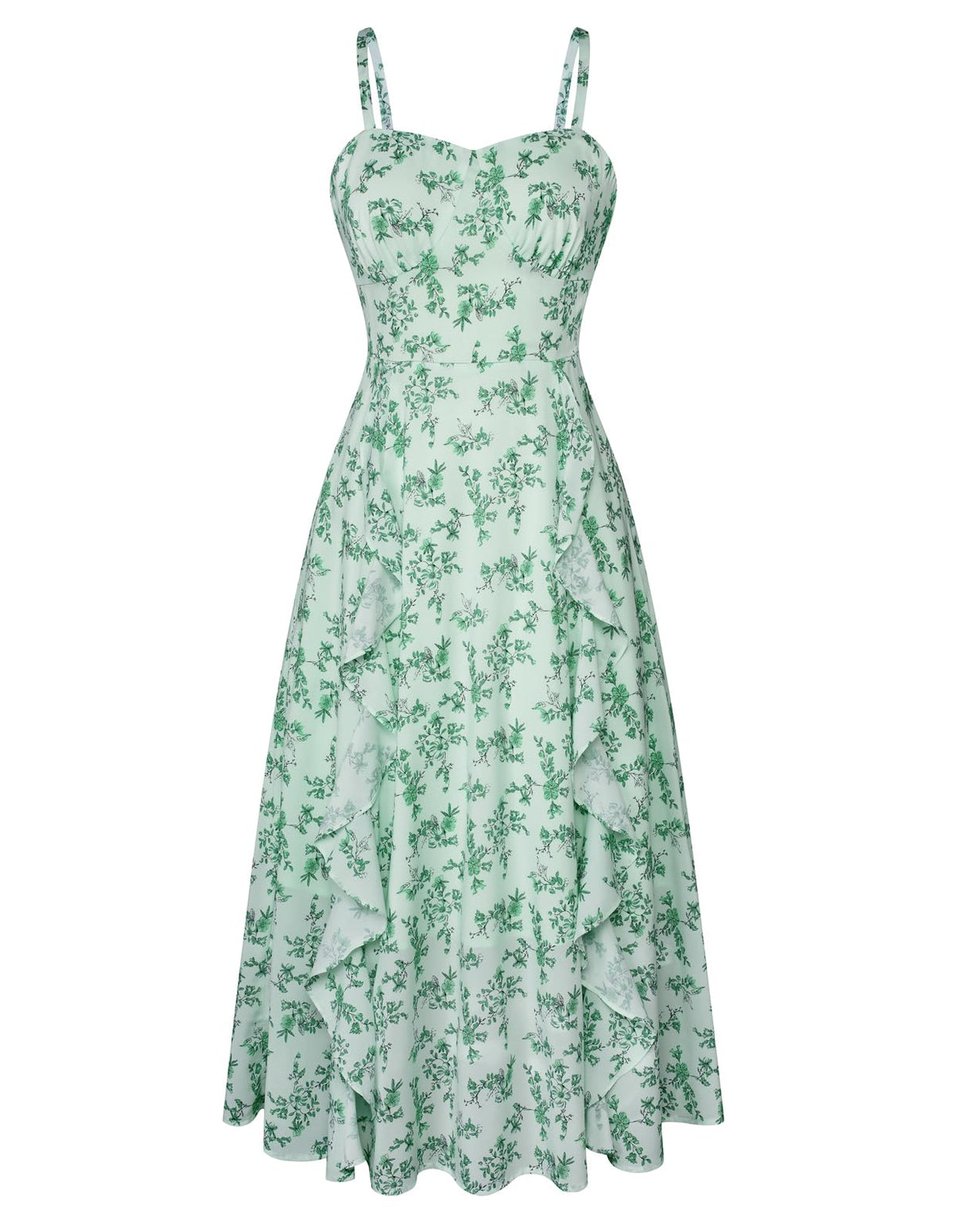 Belle Poque Women Sun Dresses Midi Ruffle Dress