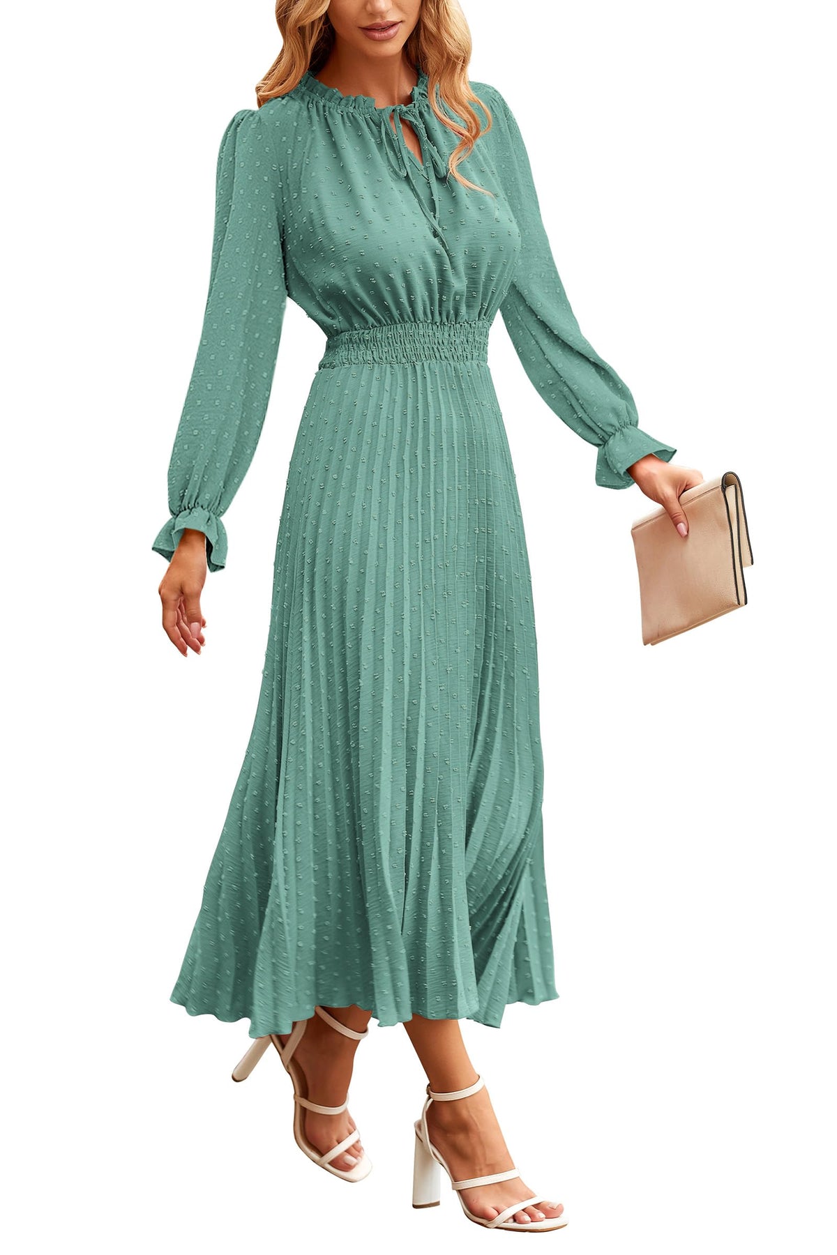 PRETTYGARDEN Women's Fall Midi Wedding Guest Dress