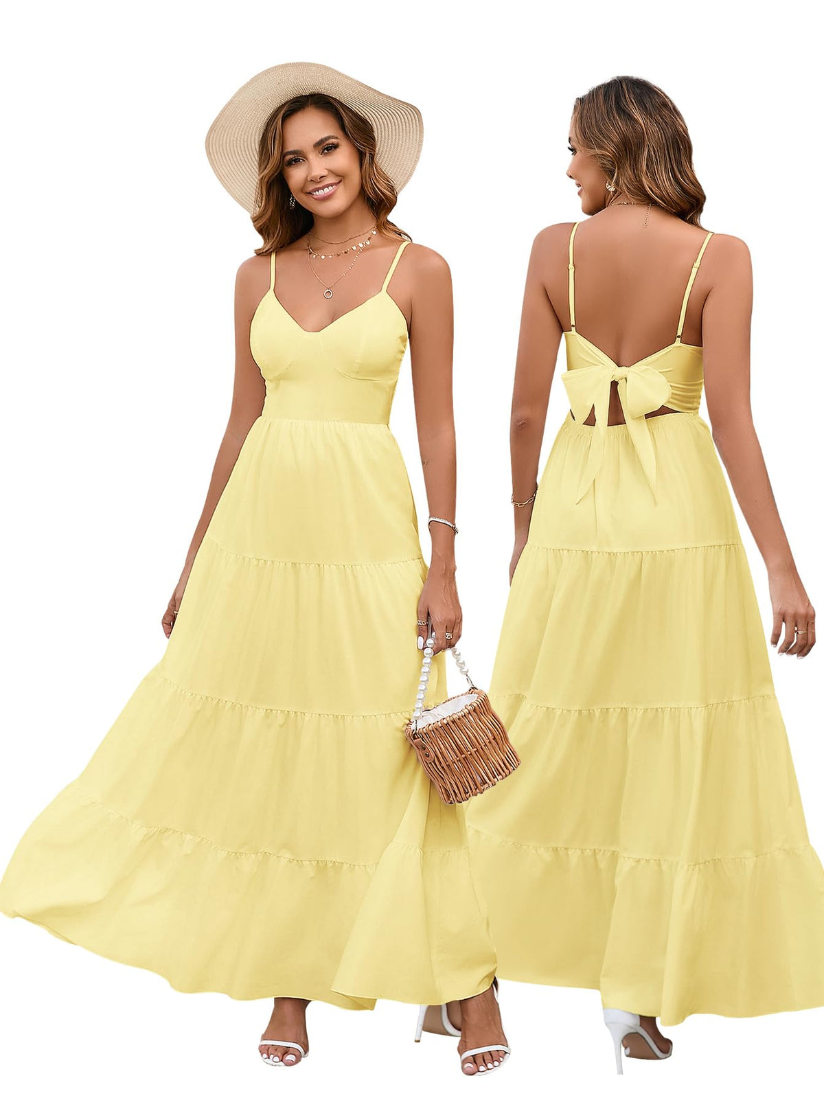 HTZMO Women Summer Floral Maxi Sundress Boho Beach Long Dress