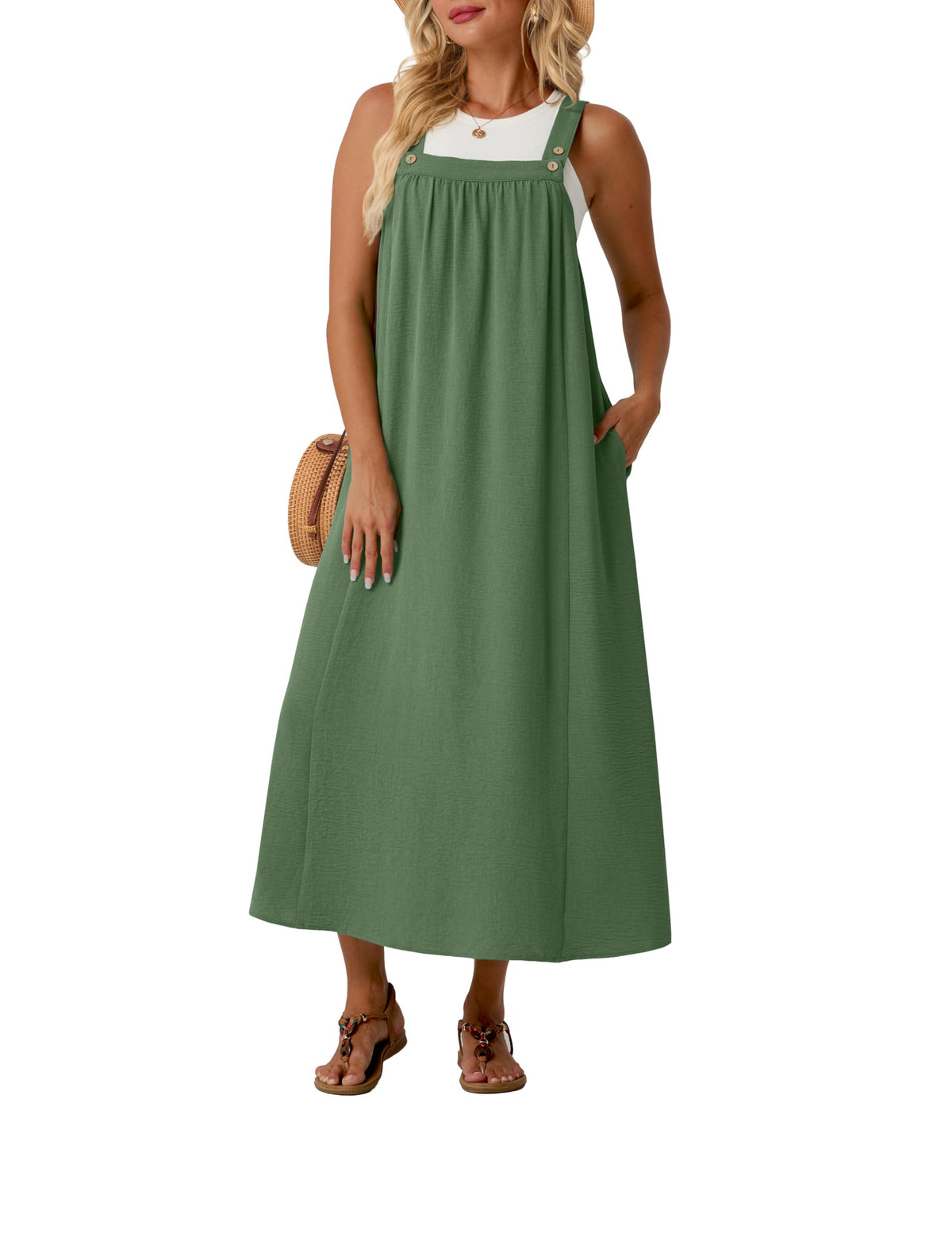 Lepunuo Overall Dress for Women Summer Adjustable Casual Cover Up