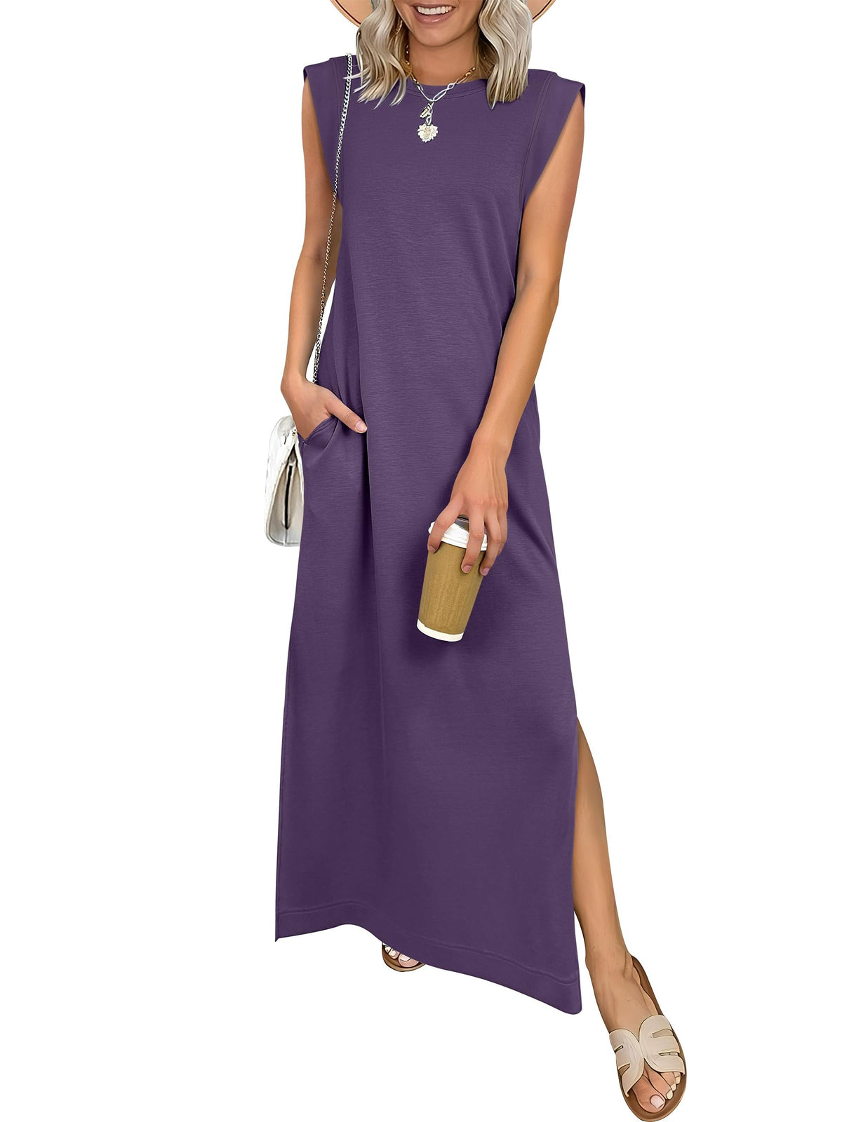 ANRABESS Womens Summer Maxi Dresses Wrinkle Free Sundress with Pockets