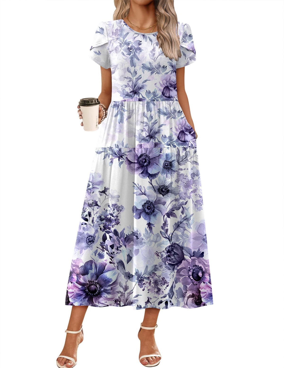 Zeagoo Summer Dresses for Women 2026 Maxi Bohemian Short Sleeve Long Dress