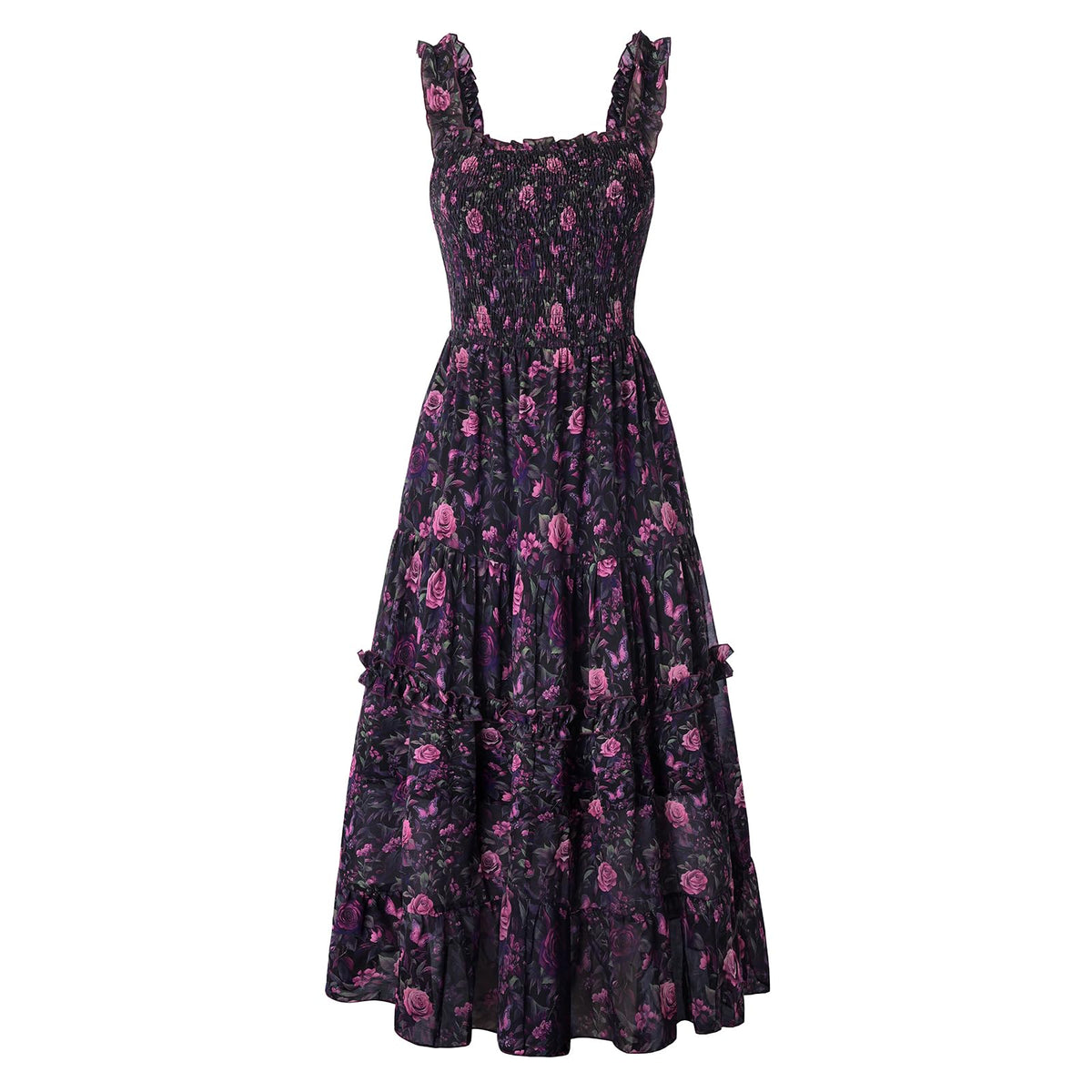 Scarlet Darkness Floral Dress for Women 2026 Summer Dress Flowy Sundress