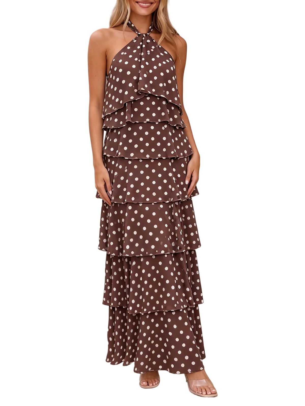 HOCILLE Women's Summer Boho Wedding Guest Long Formal Flowy Dresses
