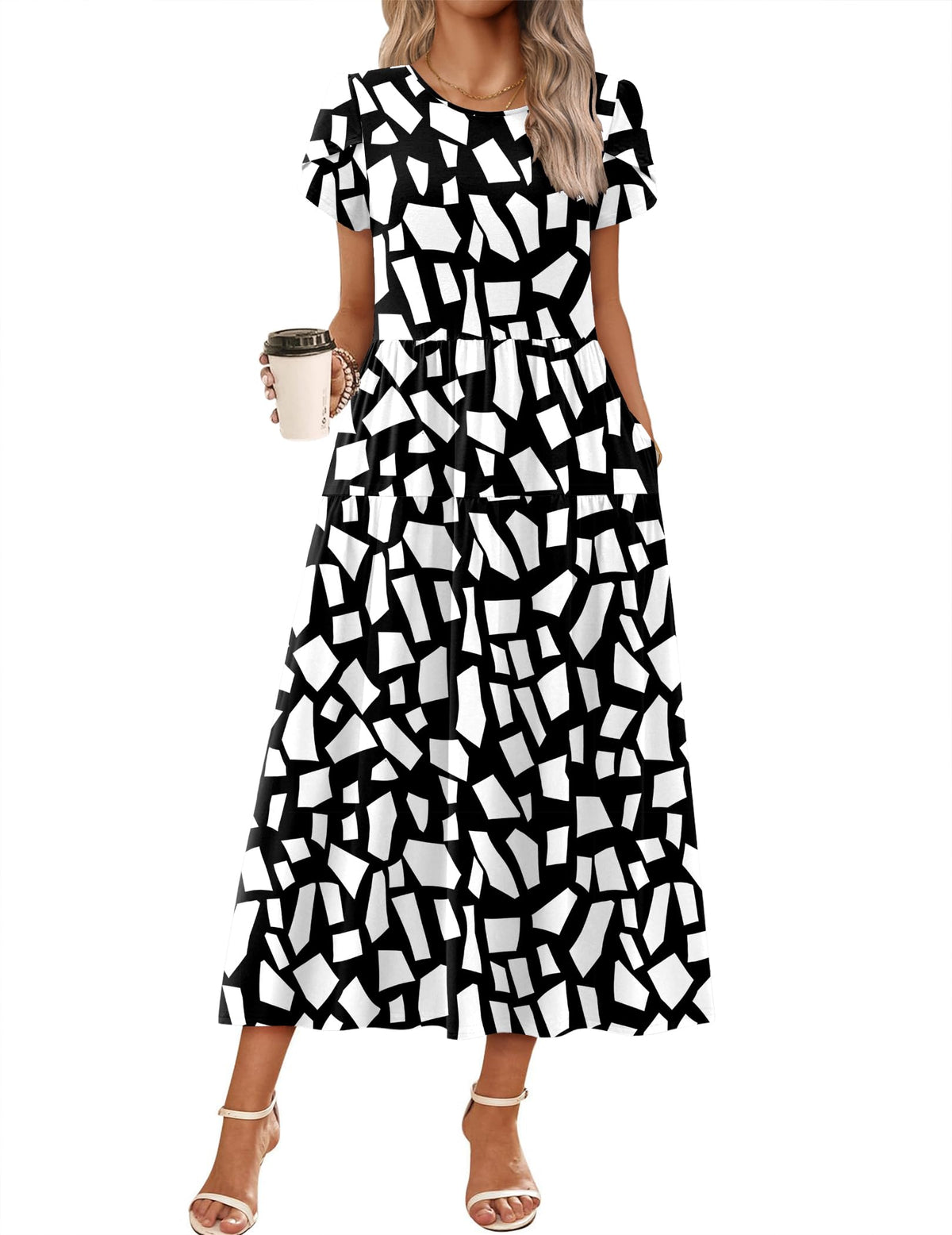 Zeagoo Summer Dresses for Women 2026 Maxi Bohemian Short Sleeve Long Dress