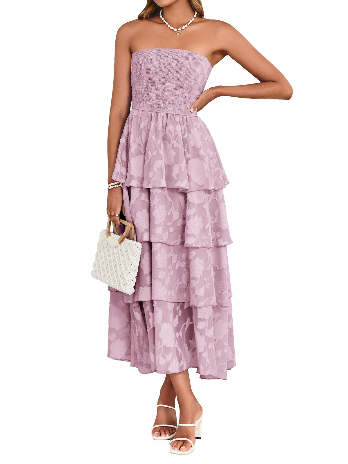 Simplee Womens Maxi Boho Floral Strpless Wedding Guest Beach Long Dress
