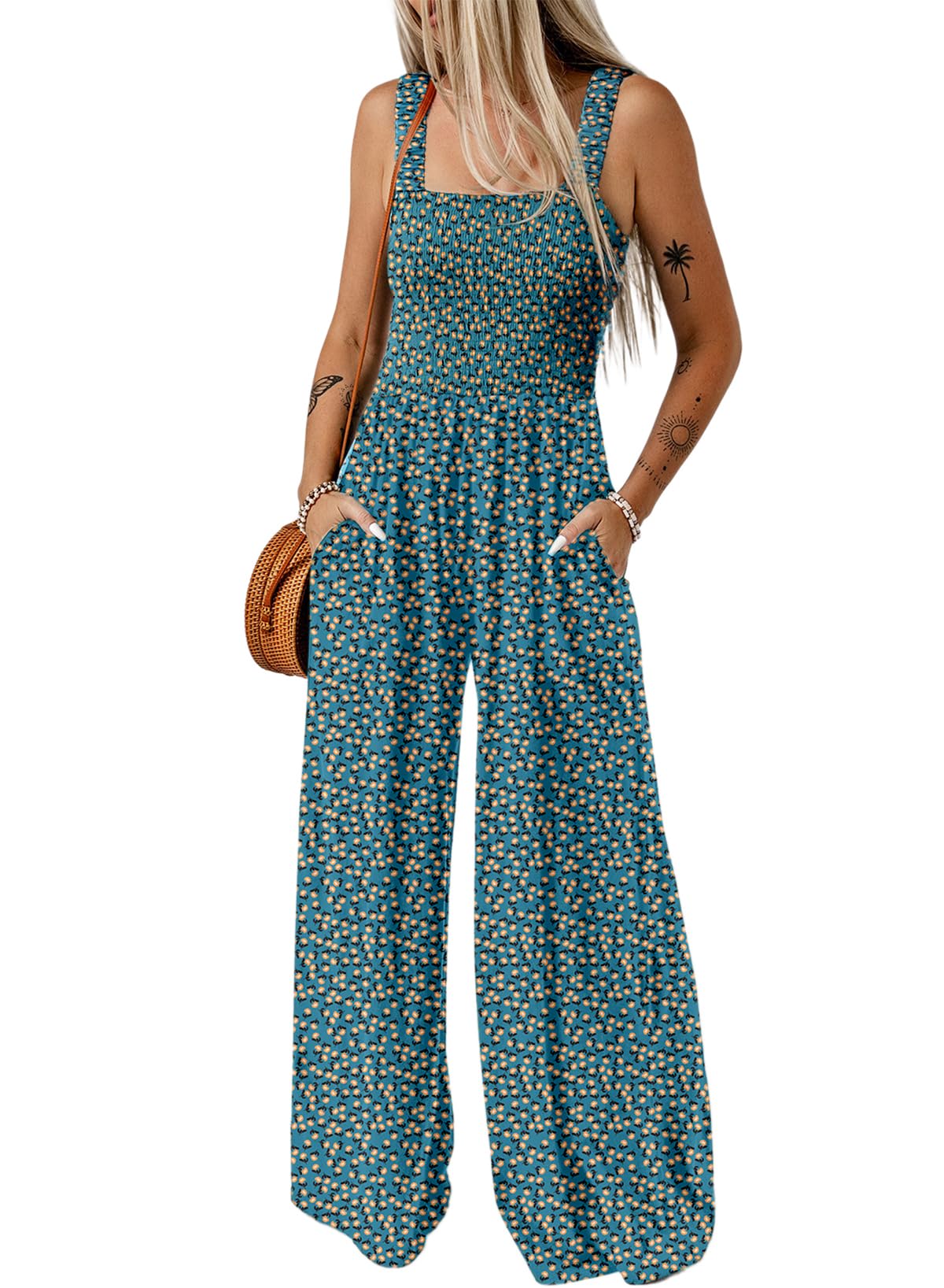 Dokotoo Women's Loose Overalls Jumpsuits One Piece Sleeveless Rompers