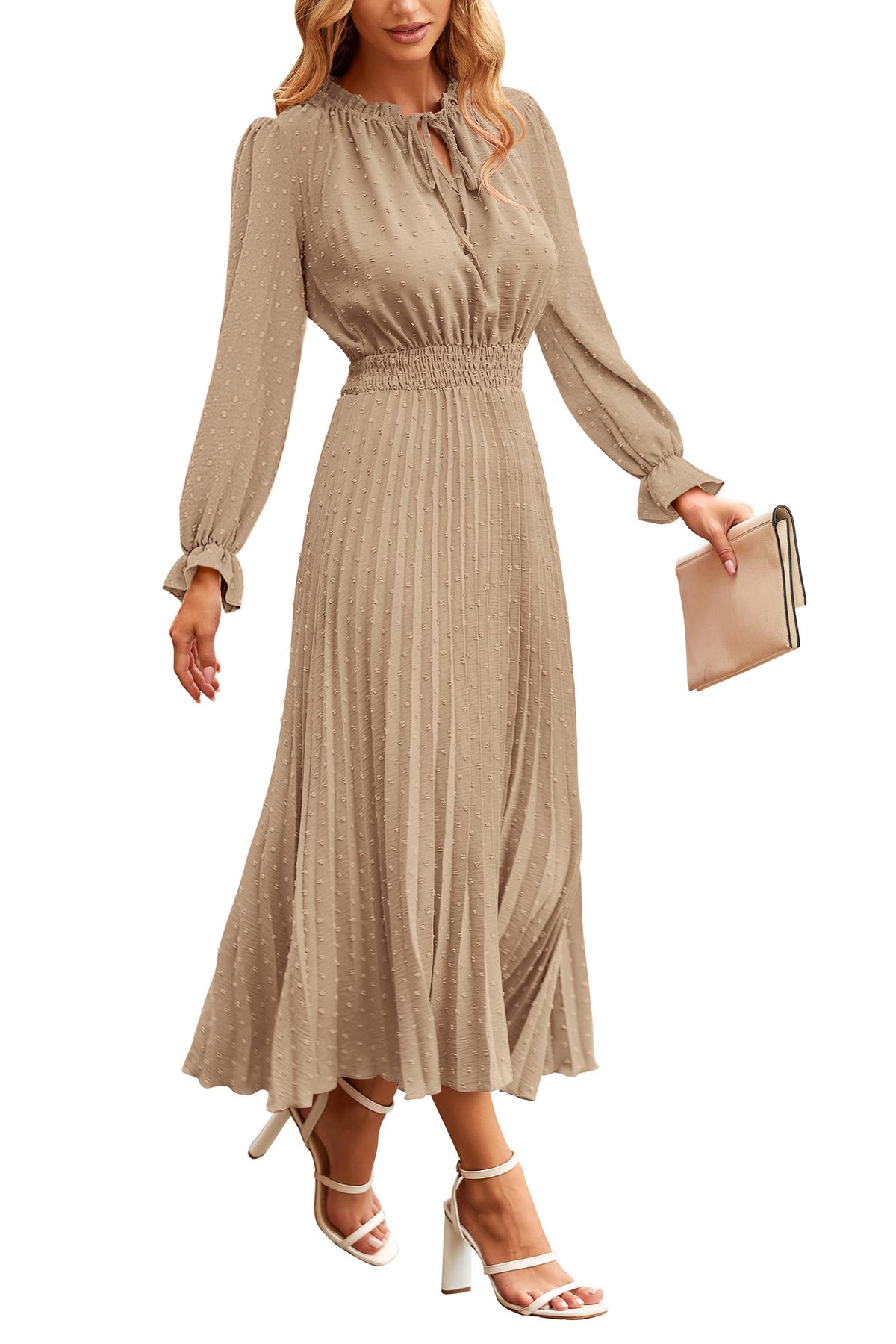 PRETTYGARDEN Women's Fall Midi Wedding Guest Dress