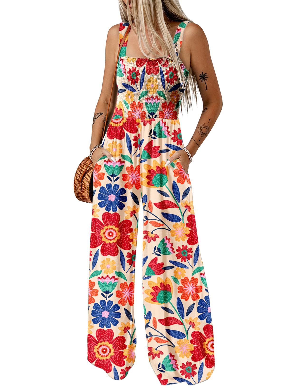 Dokotoo Women's Loose Overalls Jumpsuits One Piece Sleeveless Rompers