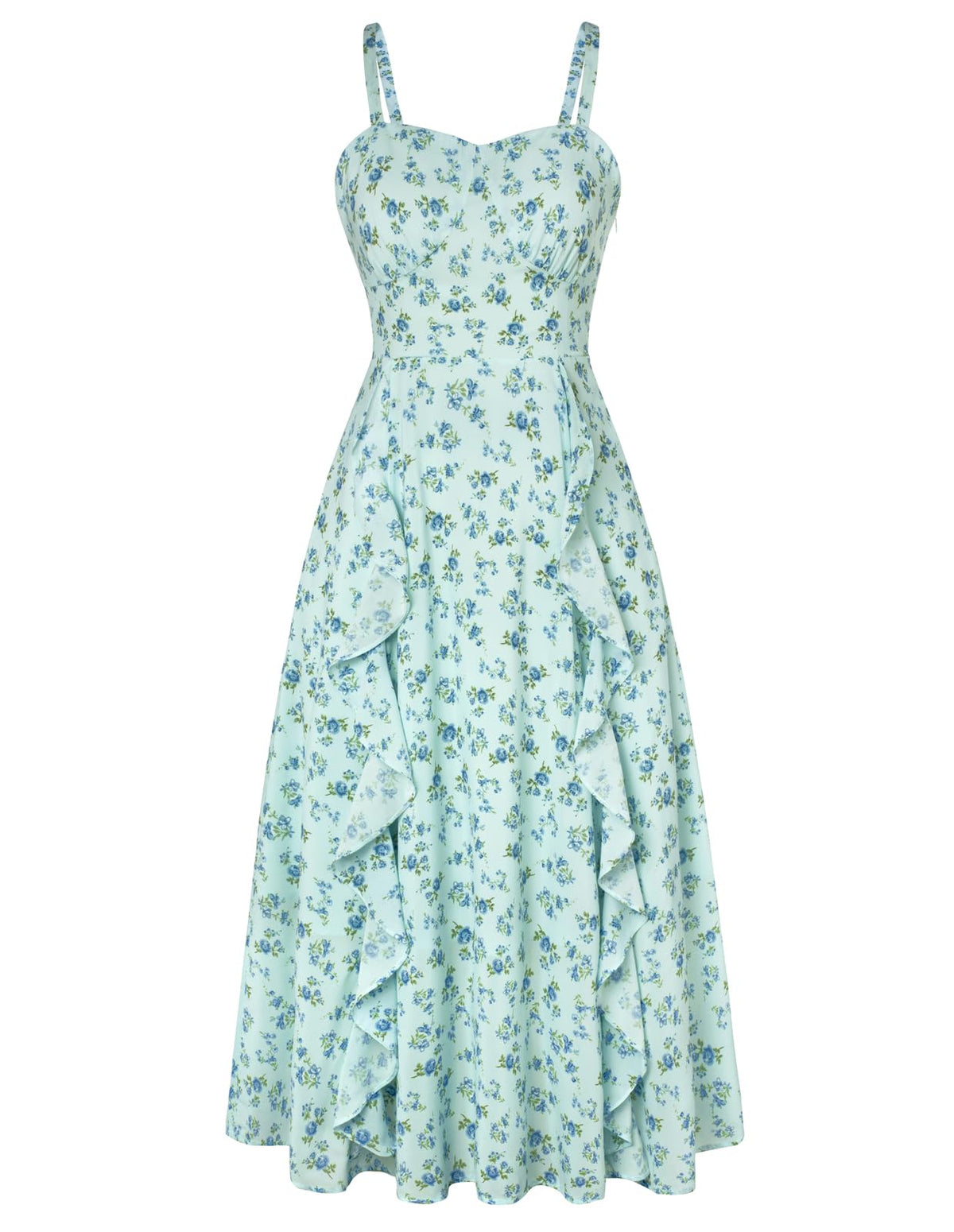 Belle Poque Women Sun Dresses Midi Ruffle Dress