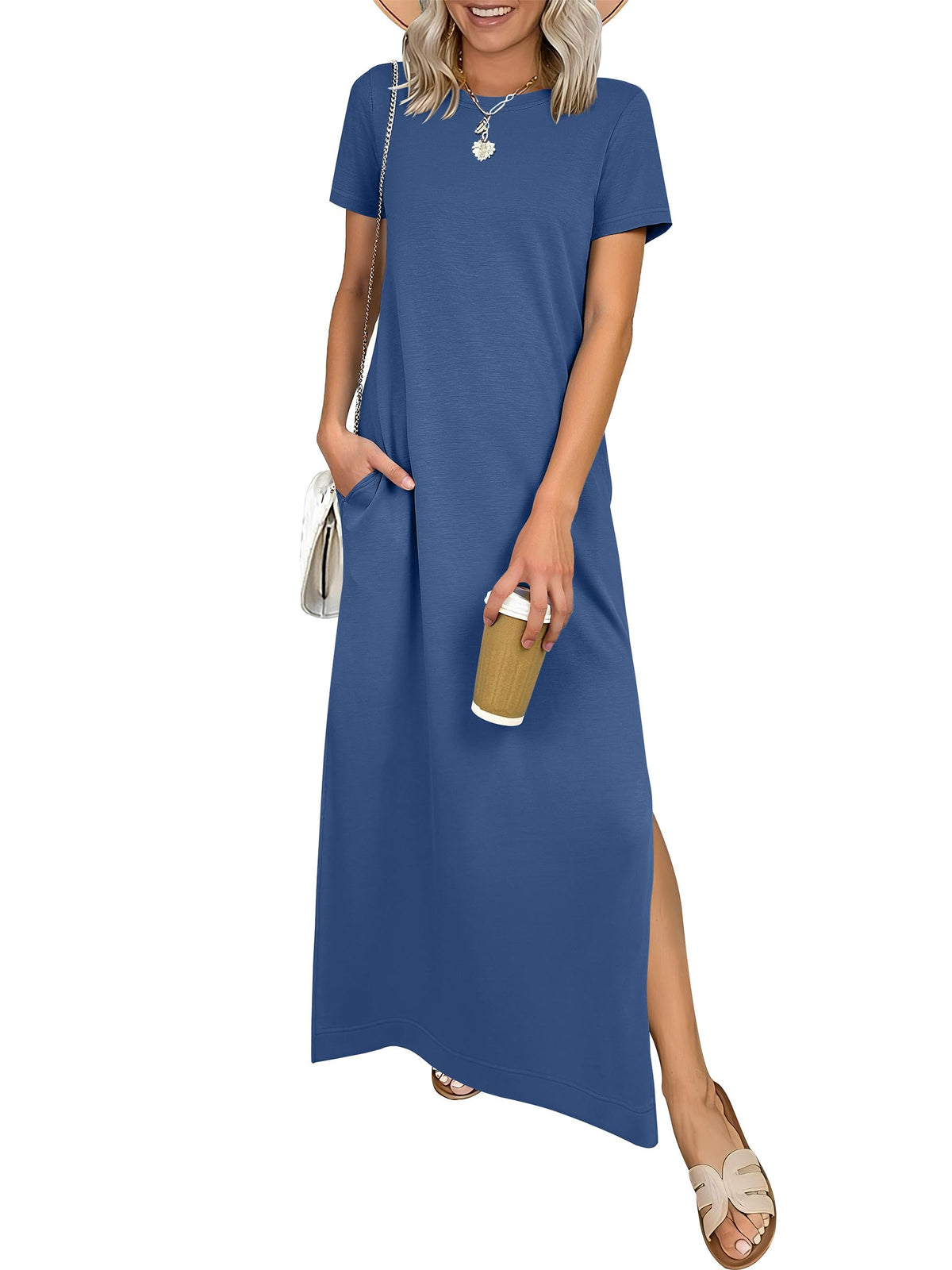 ANRABESS Womens Summer Maxi Dresses Wrinkle Free with Pockets