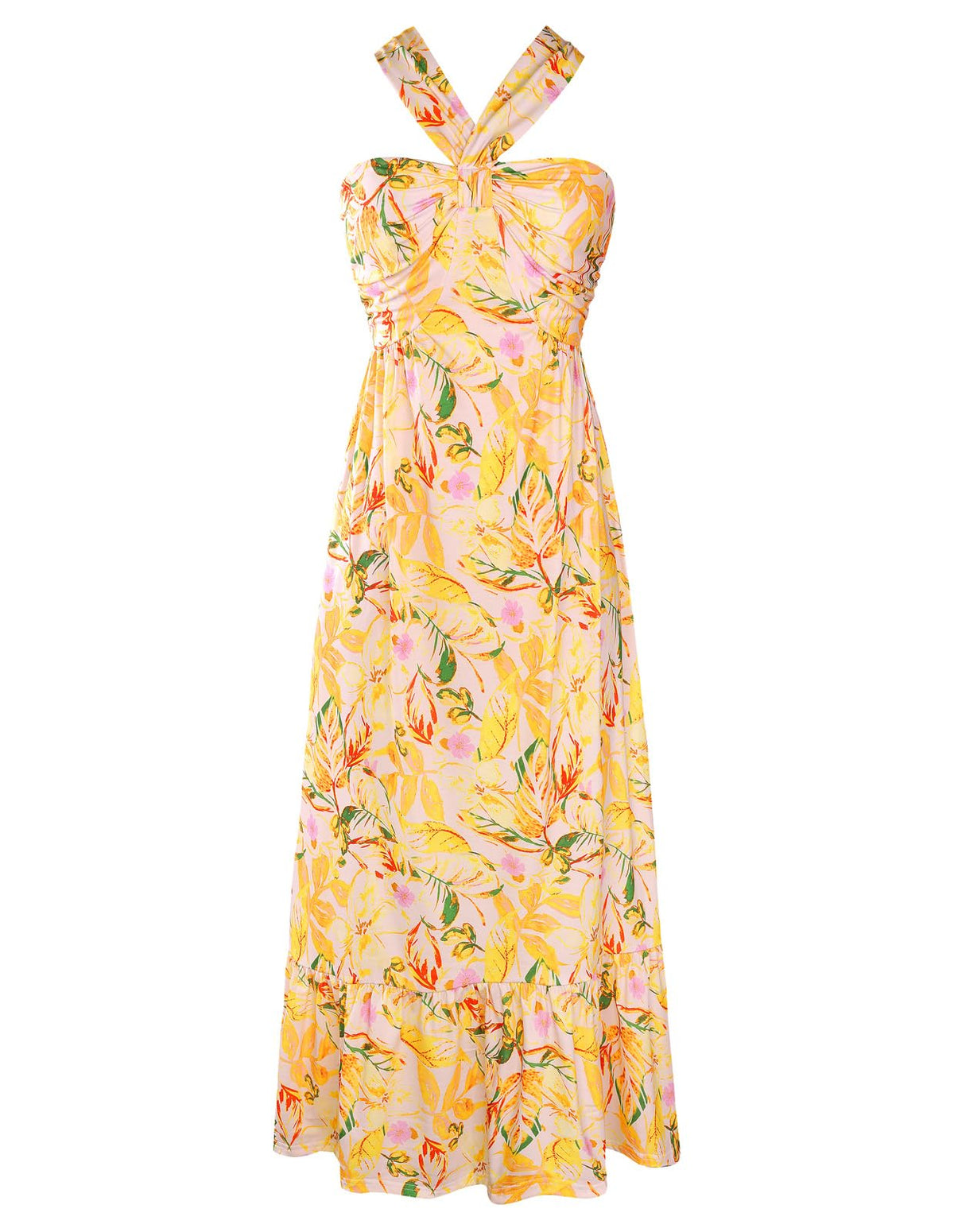 GRACE KARIN Womens Summer Floral Halter Boho Maxi Dresses