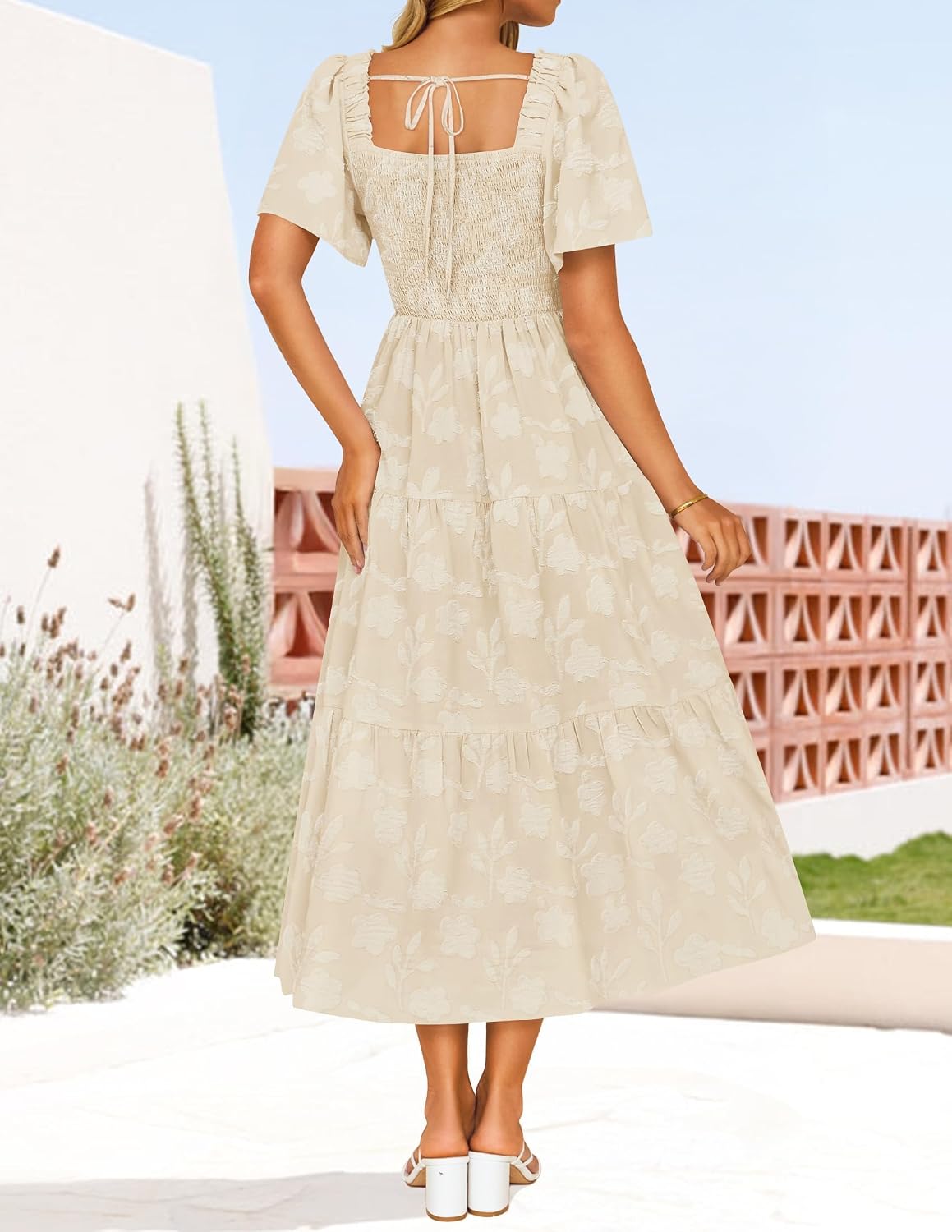 ZESICA Womens 2026 Summer Boho Wedding Guest Midi Dresses