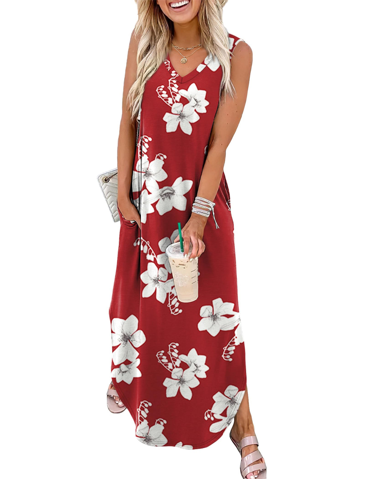 Sampeel Summer Dresses Maxi Dress Vacation Beach Sundresses 2025 with Pockets