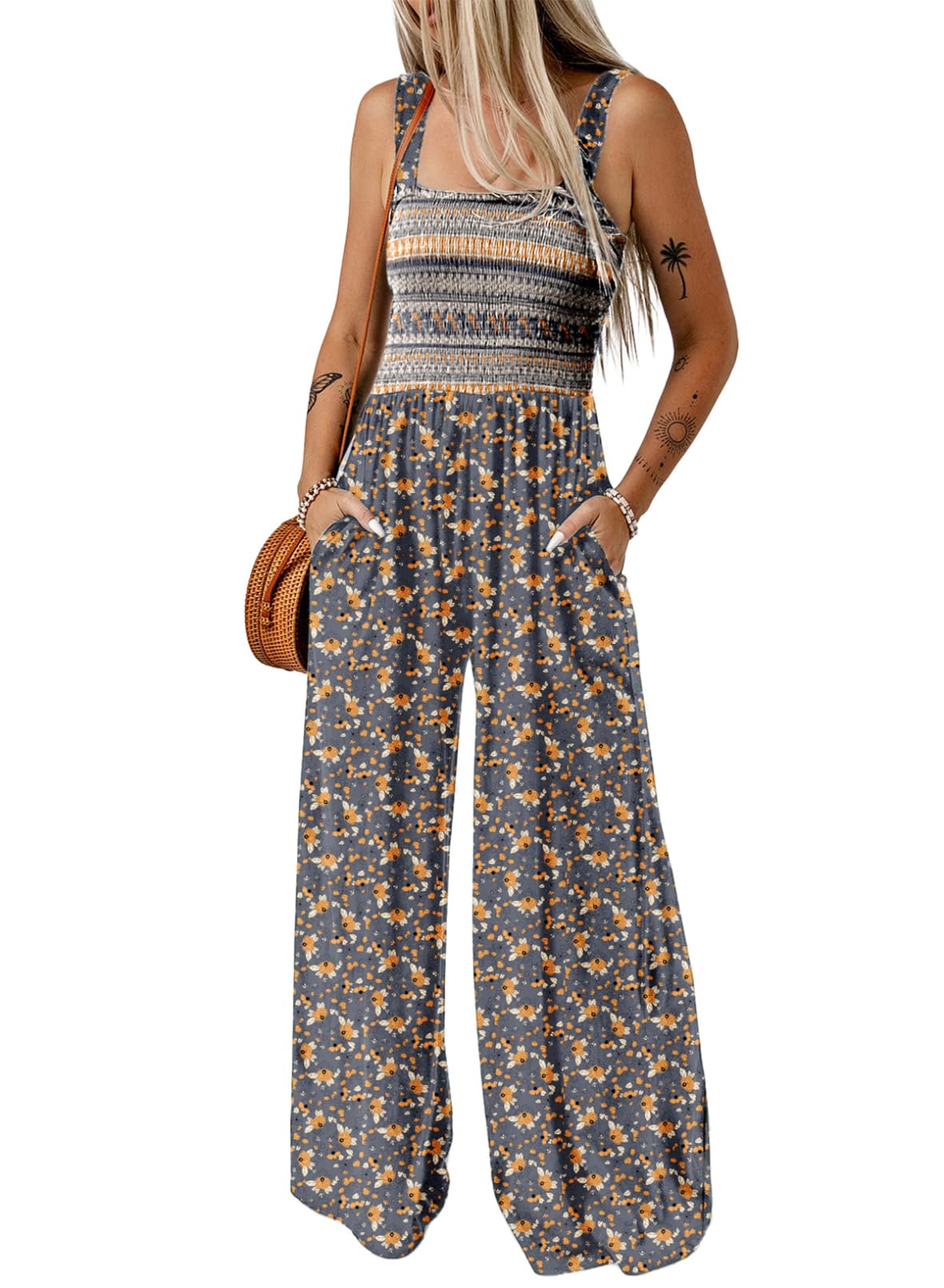 Dokotoo Women's Loose Overalls Jumpsuits One Piece Sleeveless Rompers
