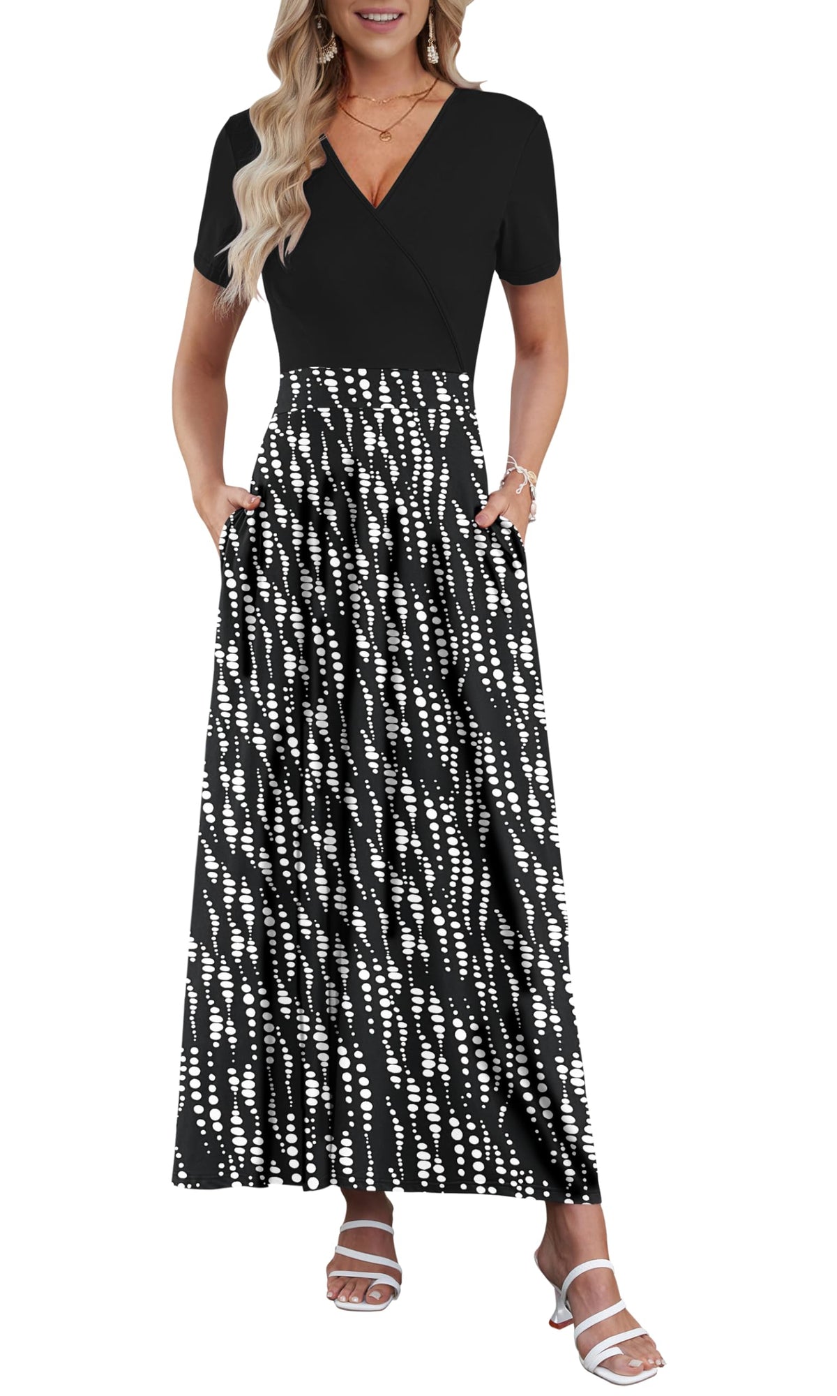 AUSELILY Maxi Dresses for Women Ankle Length Floral Beach Long Flowy Dress