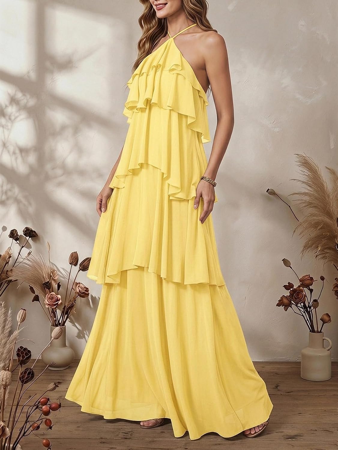 SOLY HUX Women's Wedding Guest Maxi Dress