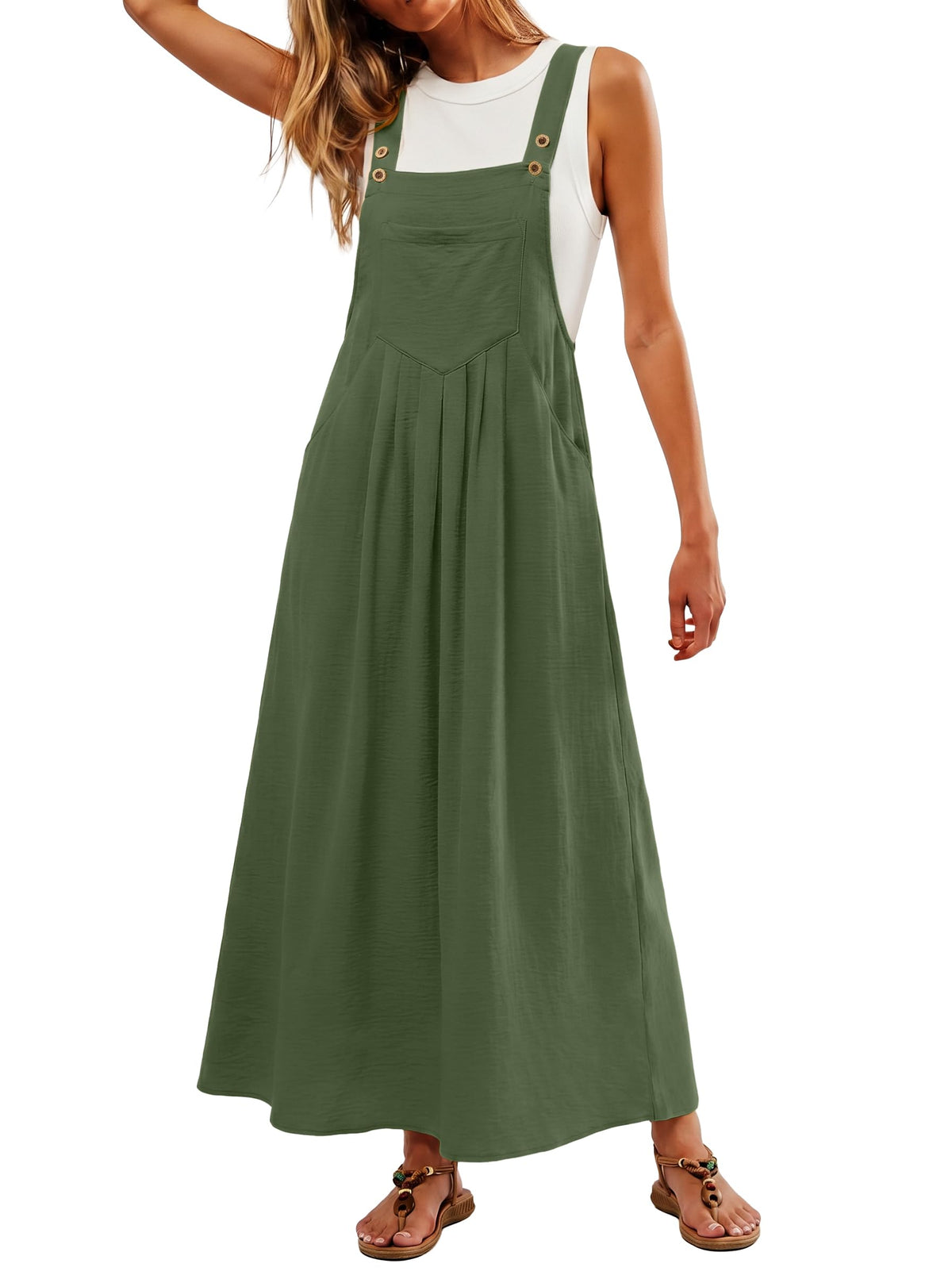 Lepunuo Summer Dresses Women Bib Overall Dresses Adjustable Beach