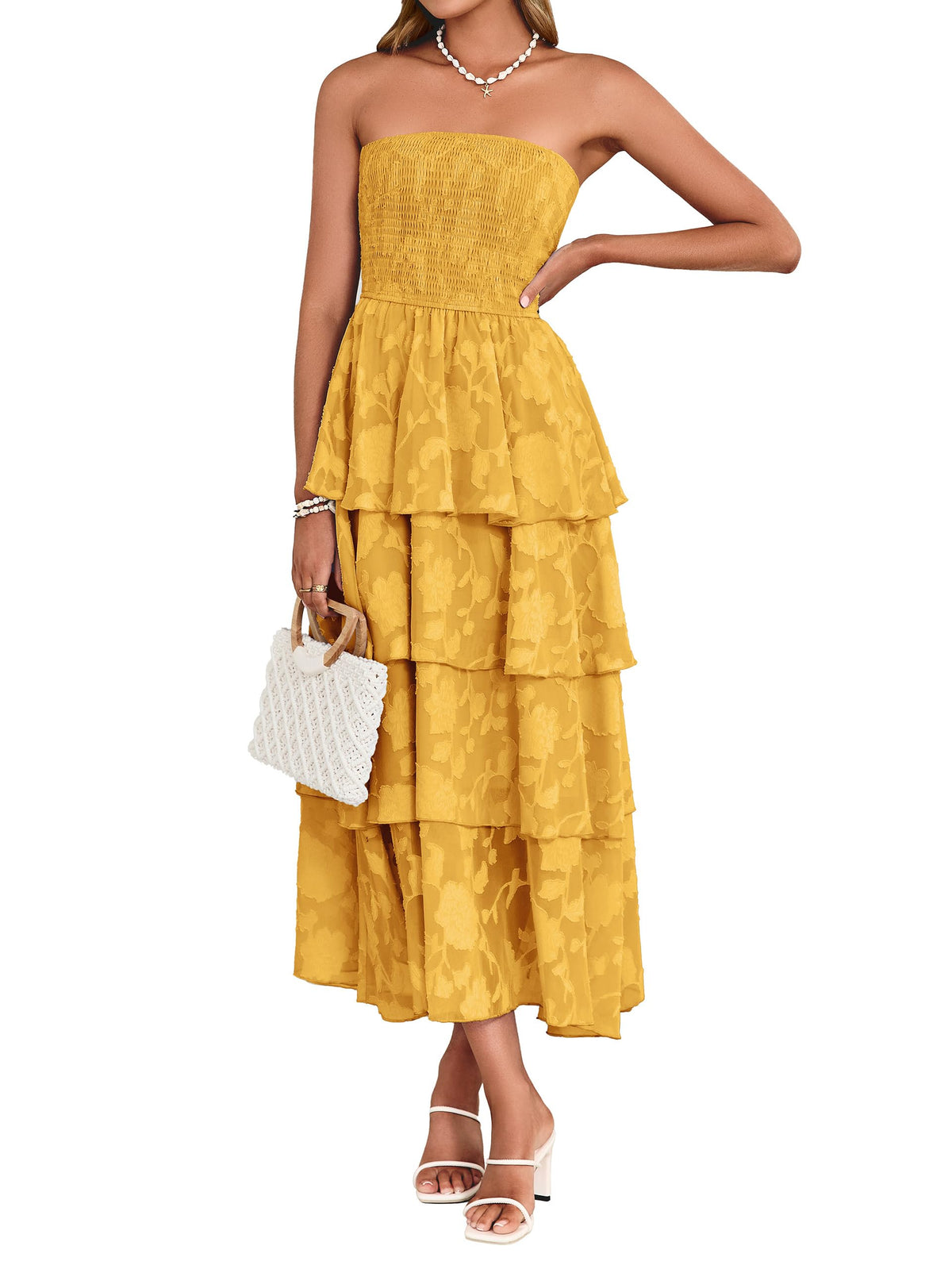 Simplee Womens Maxi Boho Floral Strpless Wedding Guest Beach Long Dress