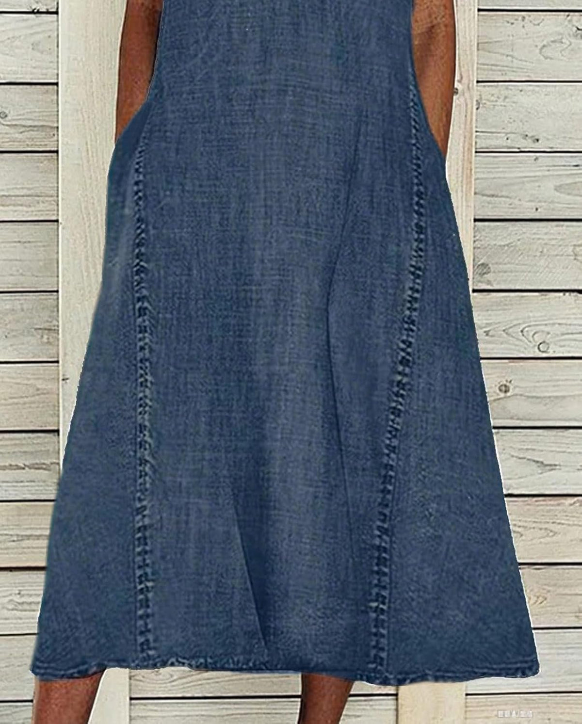 CHARTOU Women Casual Sleeveless Denim Midi Dress A Line Summer