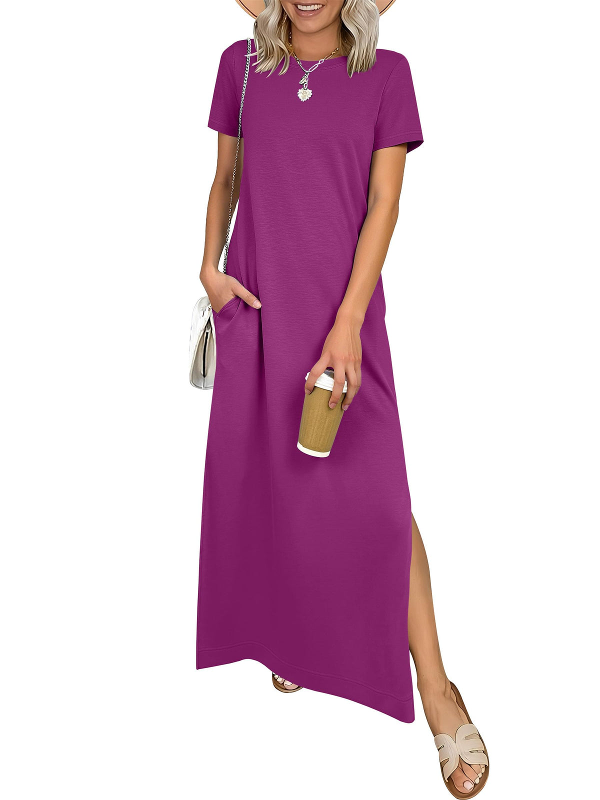 ANRABESS Womens Summer Maxi Dresses Wrinkle Free with Pockets