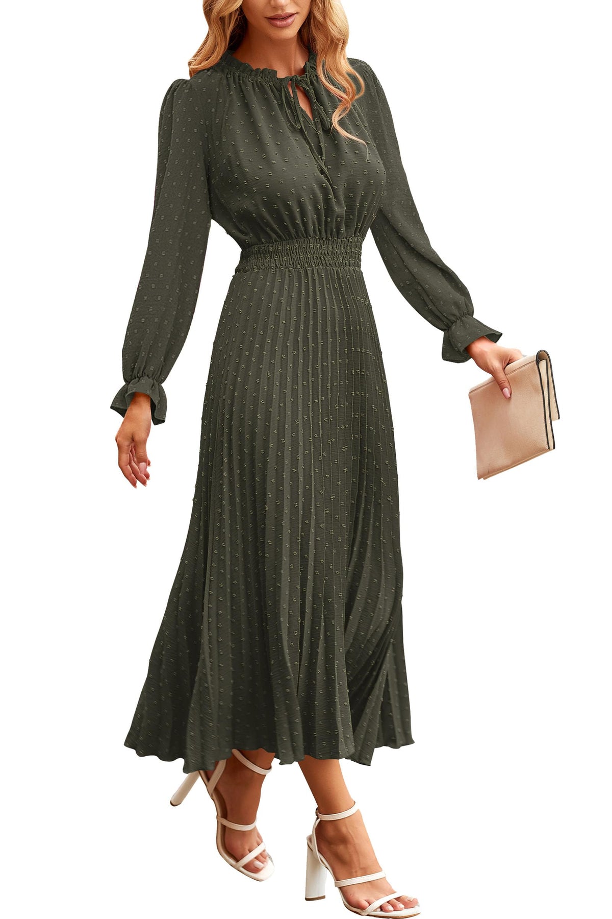PRETTYGARDEN Women's Fall Midi Wedding Guest Dress
