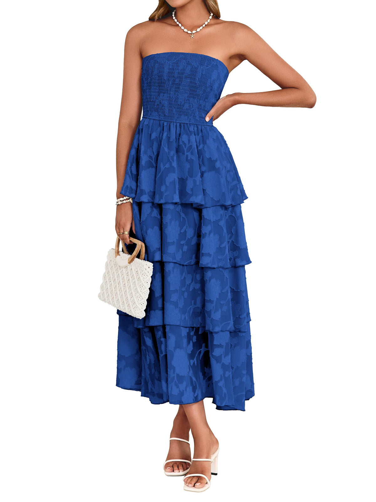 Simplee Womens Maxi Boho Floral Strpless Wedding Guest Beach Long Dress
