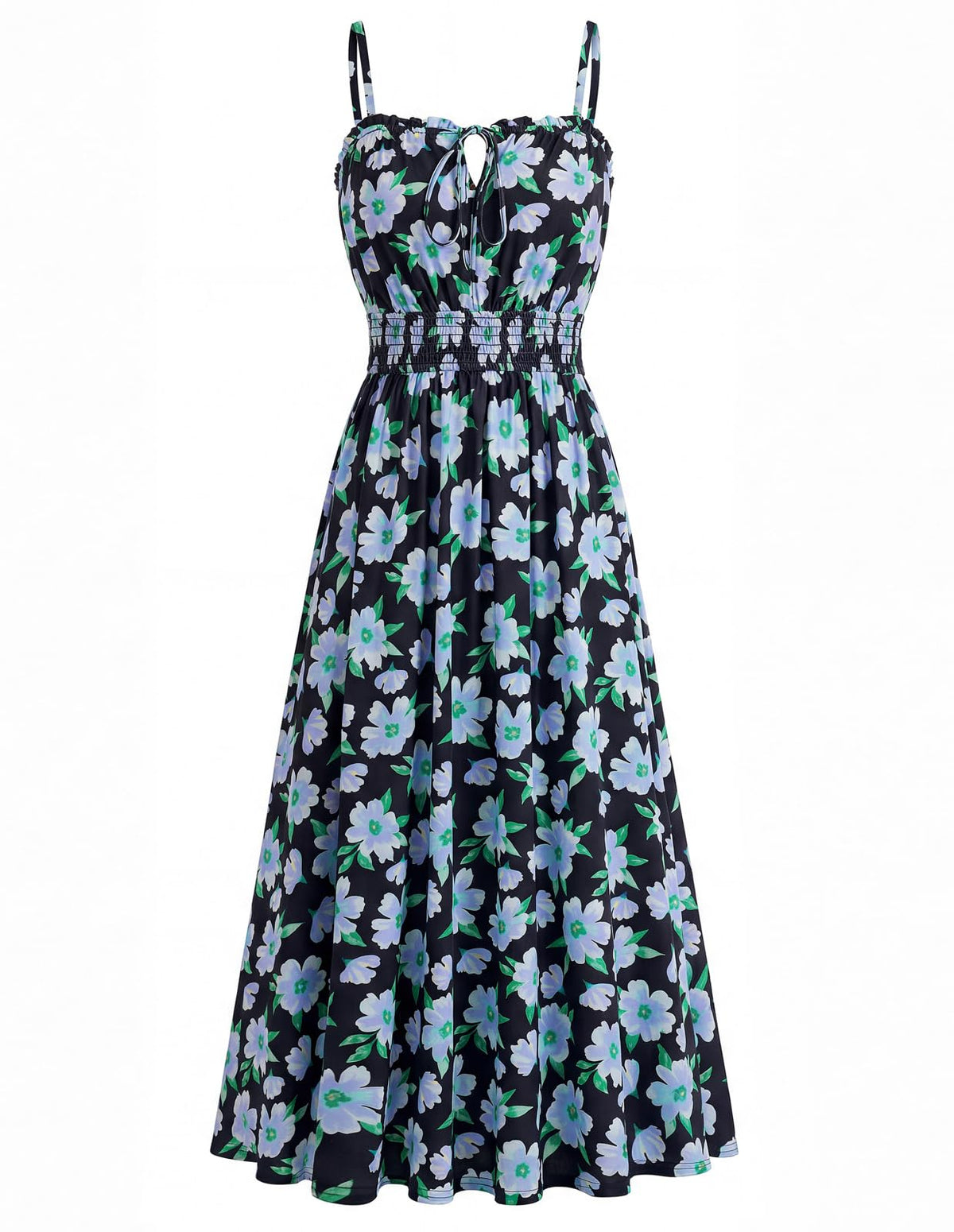 GRACE KARIN 2026 Women's Hawaiian Midi Sundress Summer Vacation Spaghetti Floral Clothes Boho Casual Dresses with Pockets