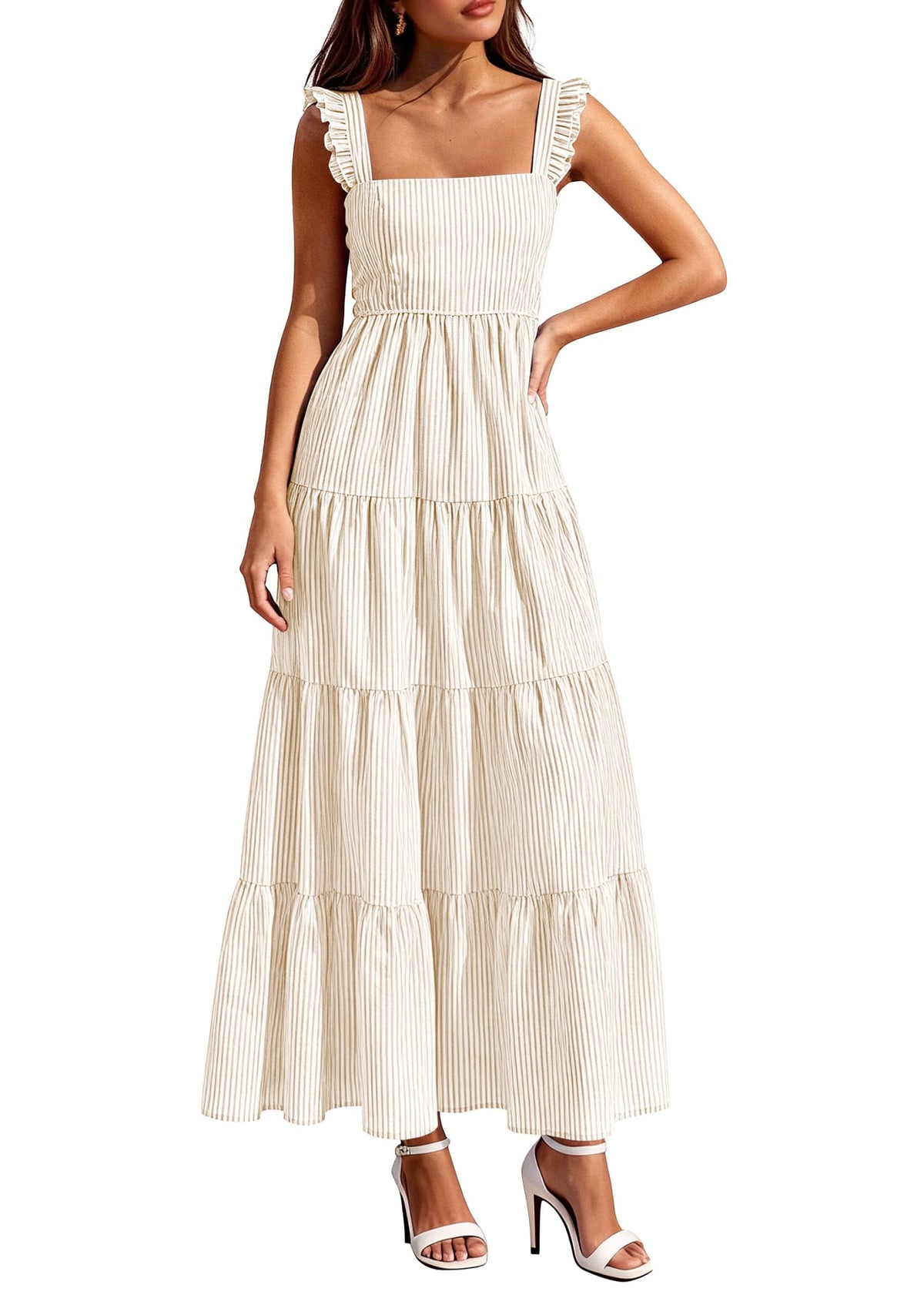 PRETTYGARDEN Women's Summer Striped Maxi Sun Dresses