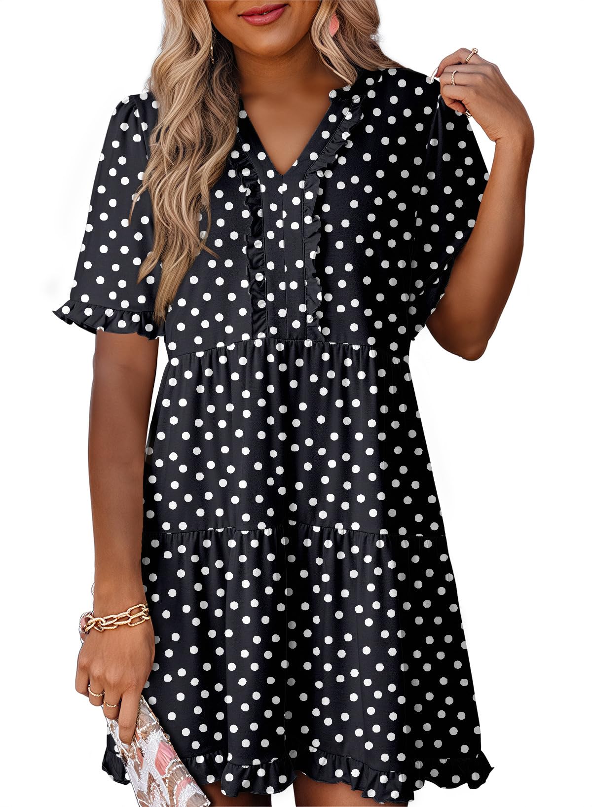 Dokotoo Womens A Line Babydoll Casual Summer Dresses with Pockets