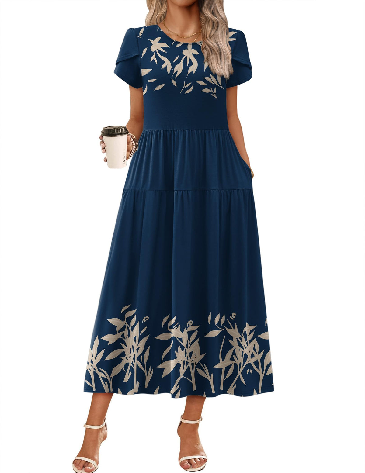 Zeagoo Summer Dresses for Women 2026 Maxi Bohemian Short Sleeve Long Dress