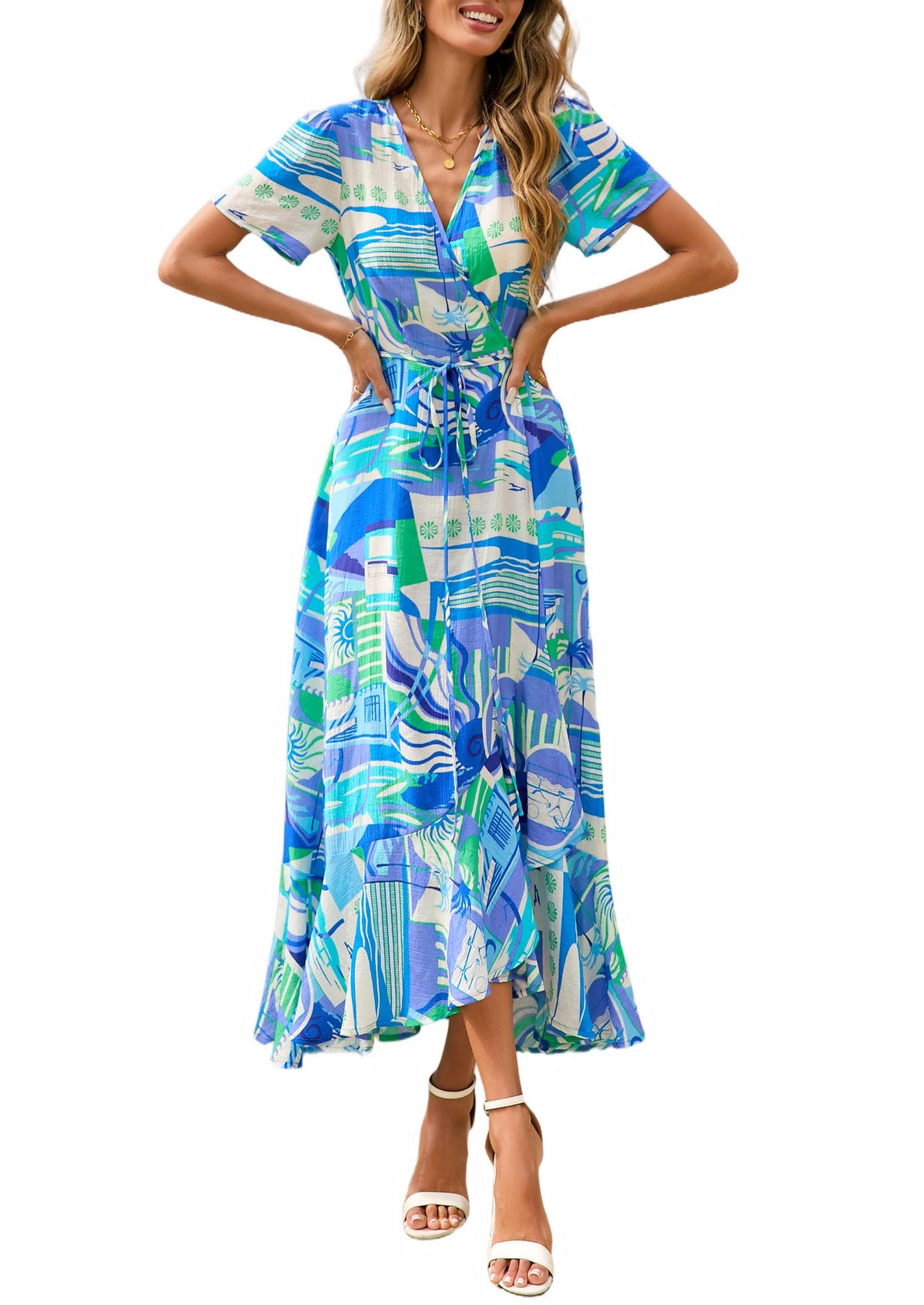 PRETTYGARDEN Women's Boho Floral Summer Maxi Dresses