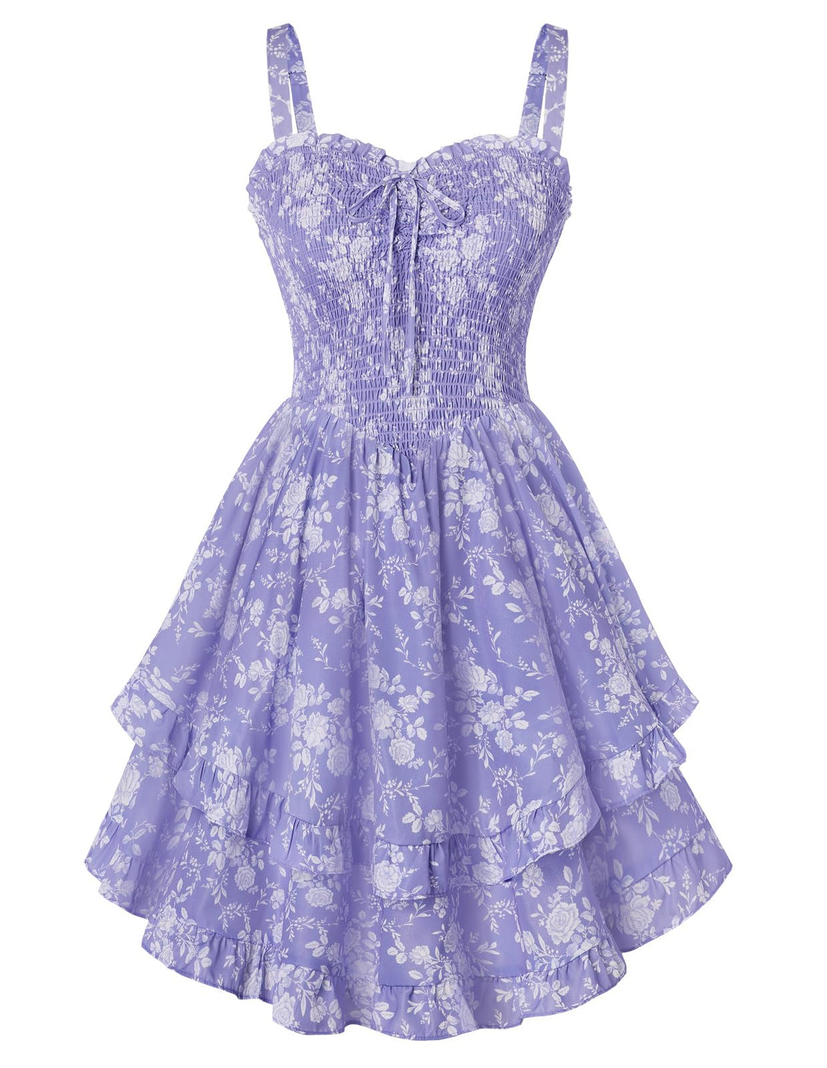 Scarlet Darkness Smocked Floral Sundresses Women Teens Summer Spring Dress