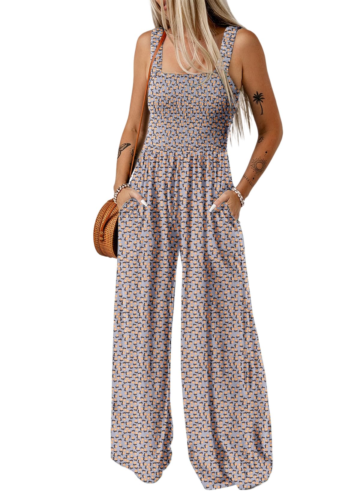 Dokotoo Women's Loose Overalls Jumpsuits One Piece Sleeveless Rompers