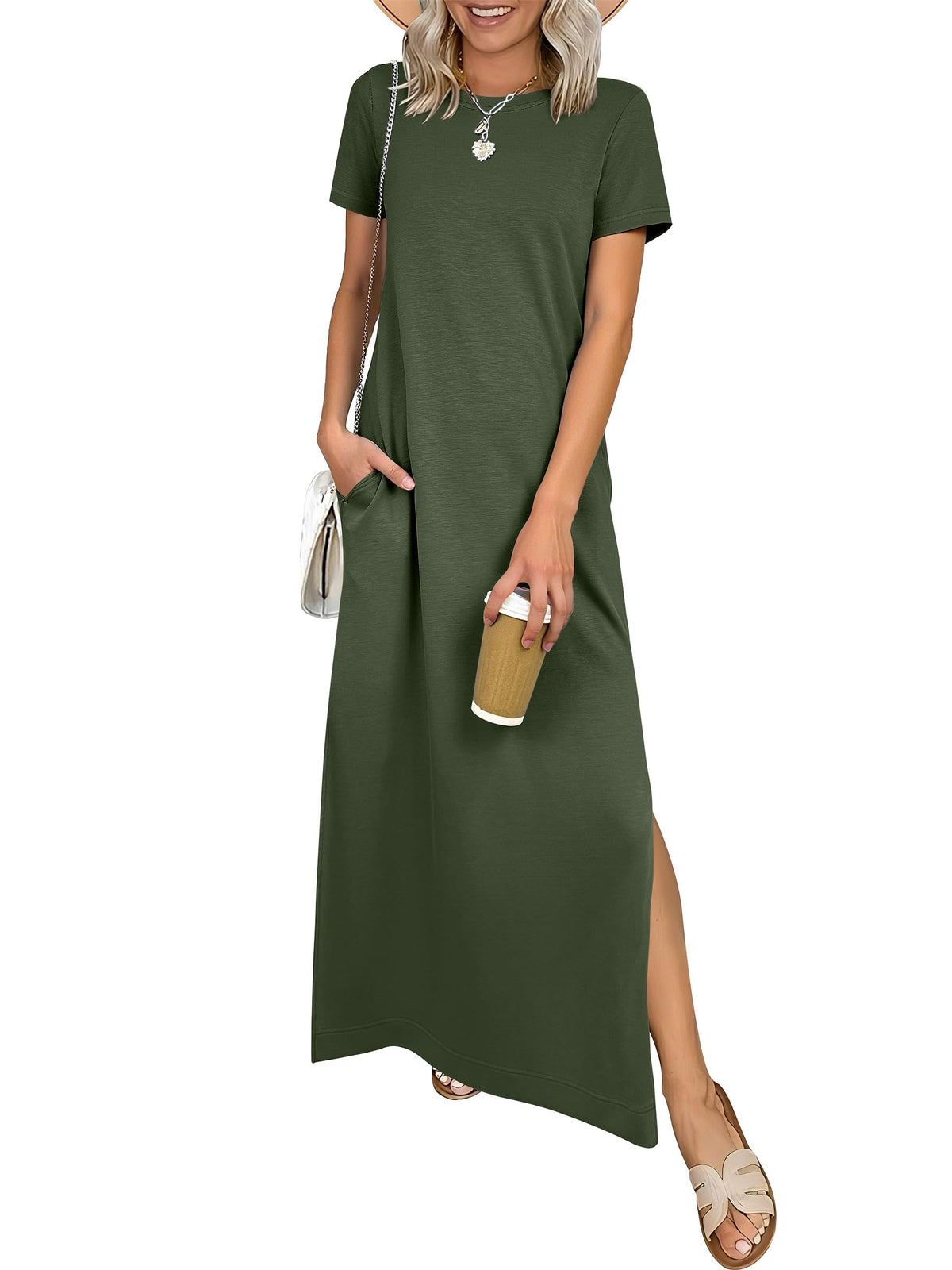 ANRABESS Womens Summer Maxi Dresses Wrinkle Free with Pockets