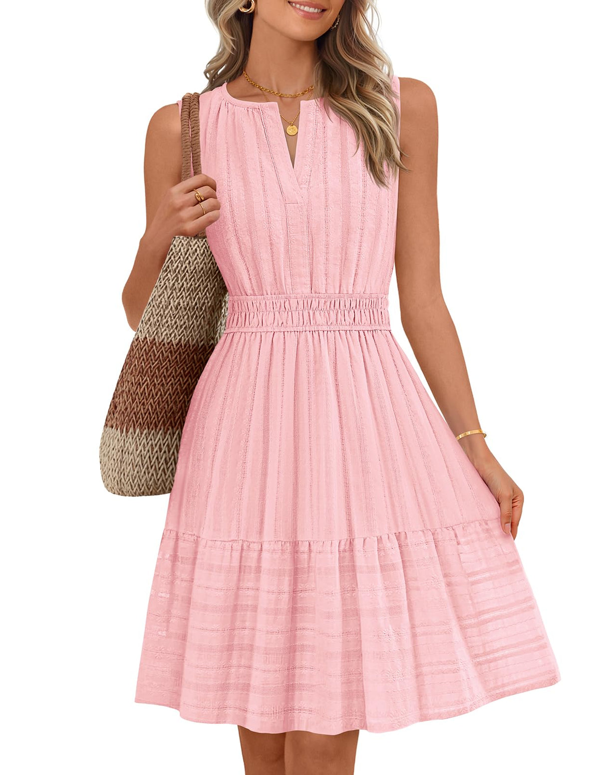 MEROKEETY Womens Summer Casual Beach Vacation Sleeveless Mini Sundress 2026