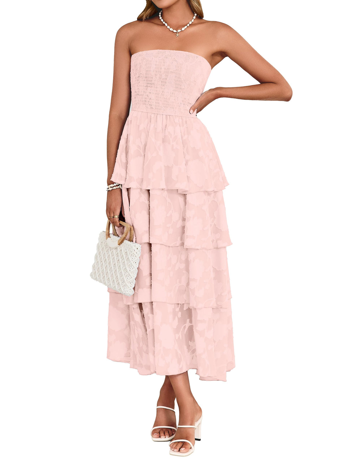 Simplee Womens Maxi Boho Floral Strpless Wedding Guest Beach Long Dress