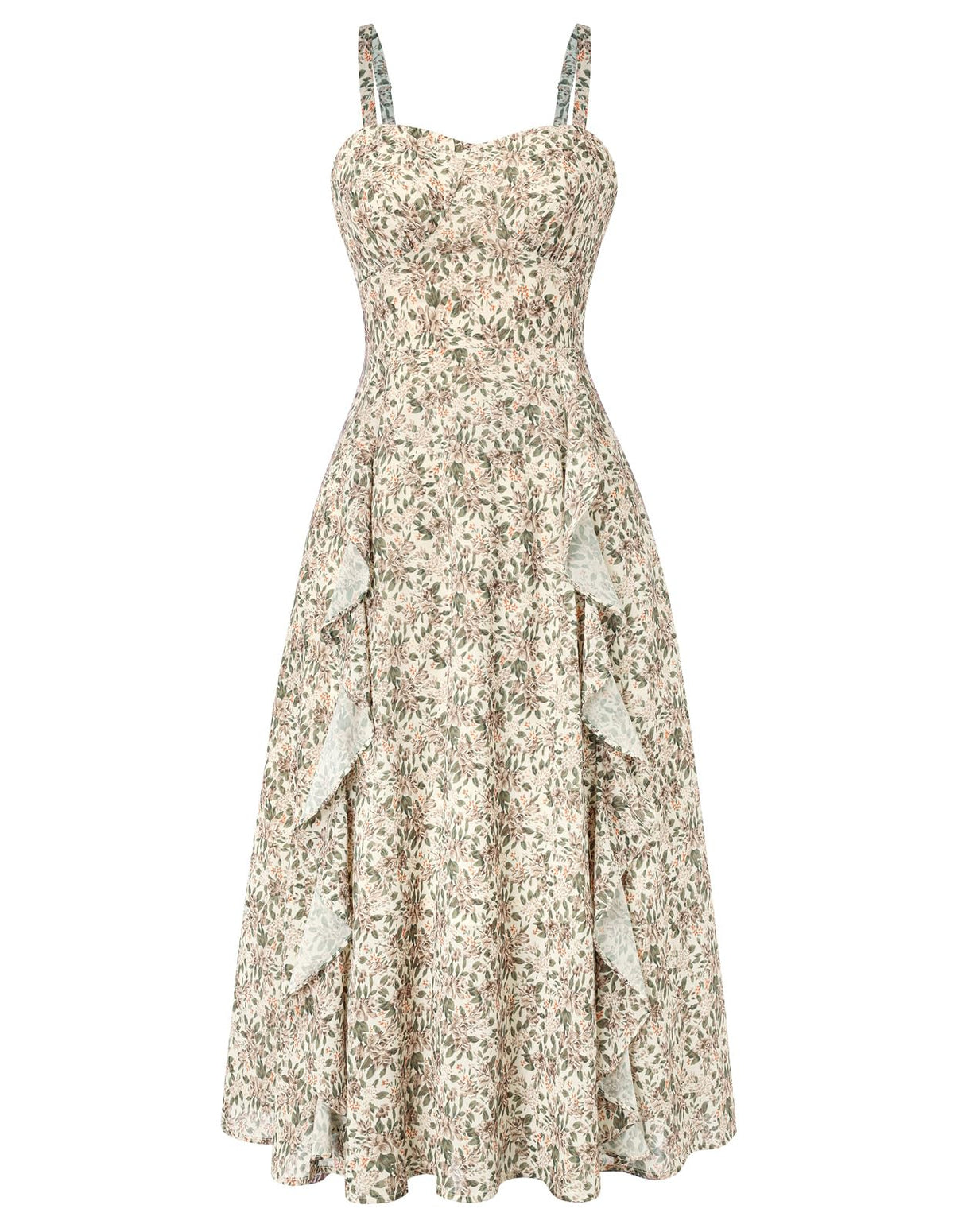 Belle Poque Women Sun Dresses Midi Ruffle Dress