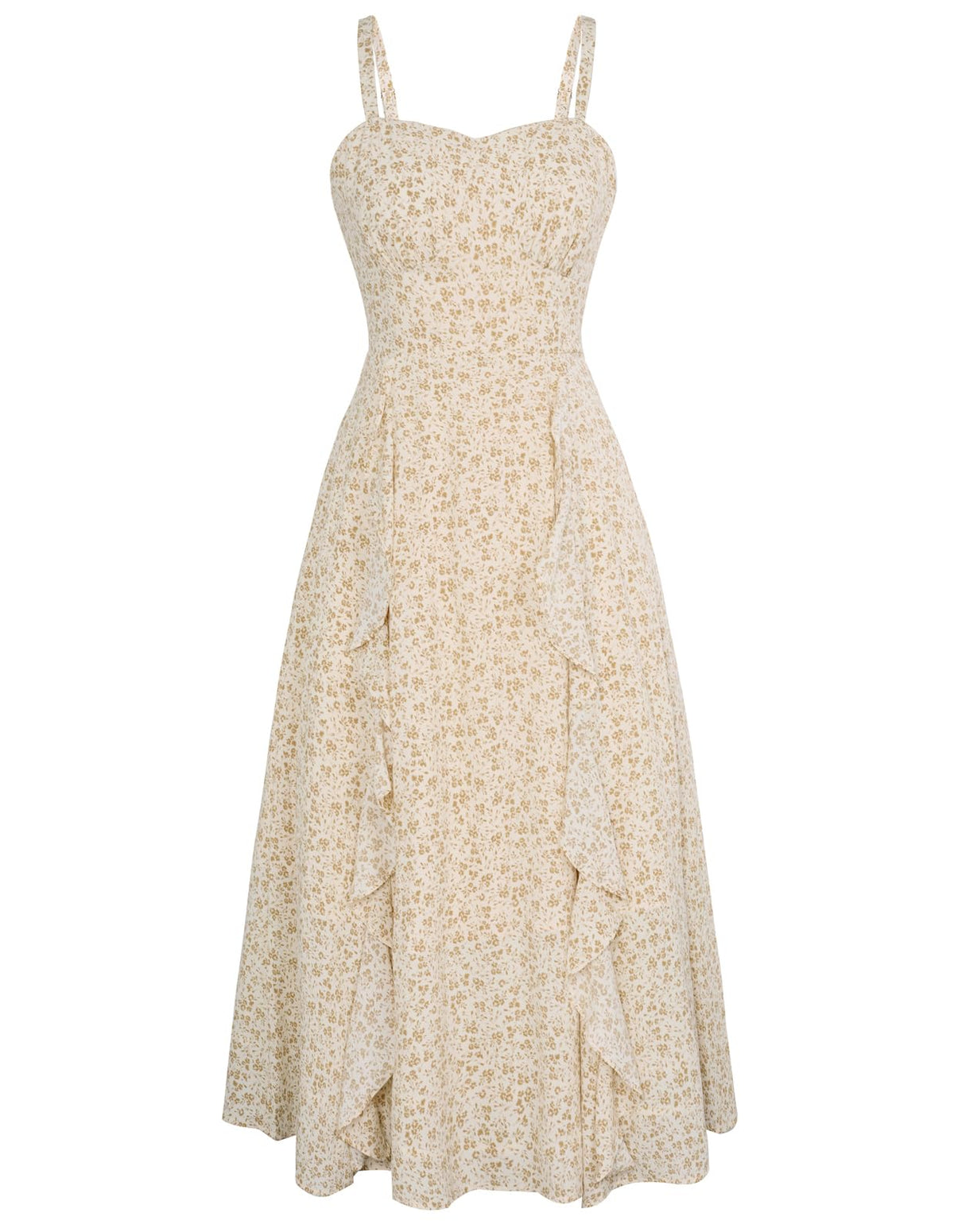 Belle Poque Women Sun Dresses Midi Ruffle Dress