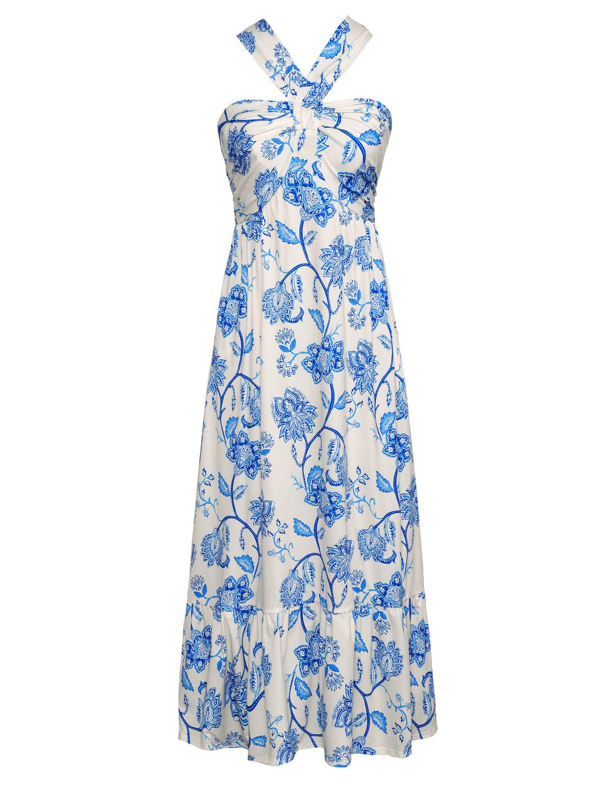 GRACE KARIN Womens Summer Floral Halter Boho Maxi Dresses