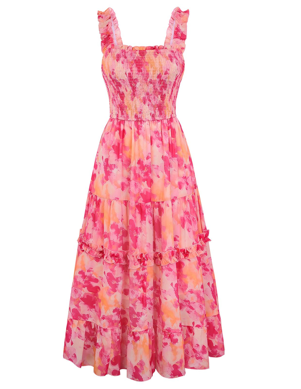 Scarlet Darkness Floral Dress for Women 2026 Summer Dress Flowy Sundress