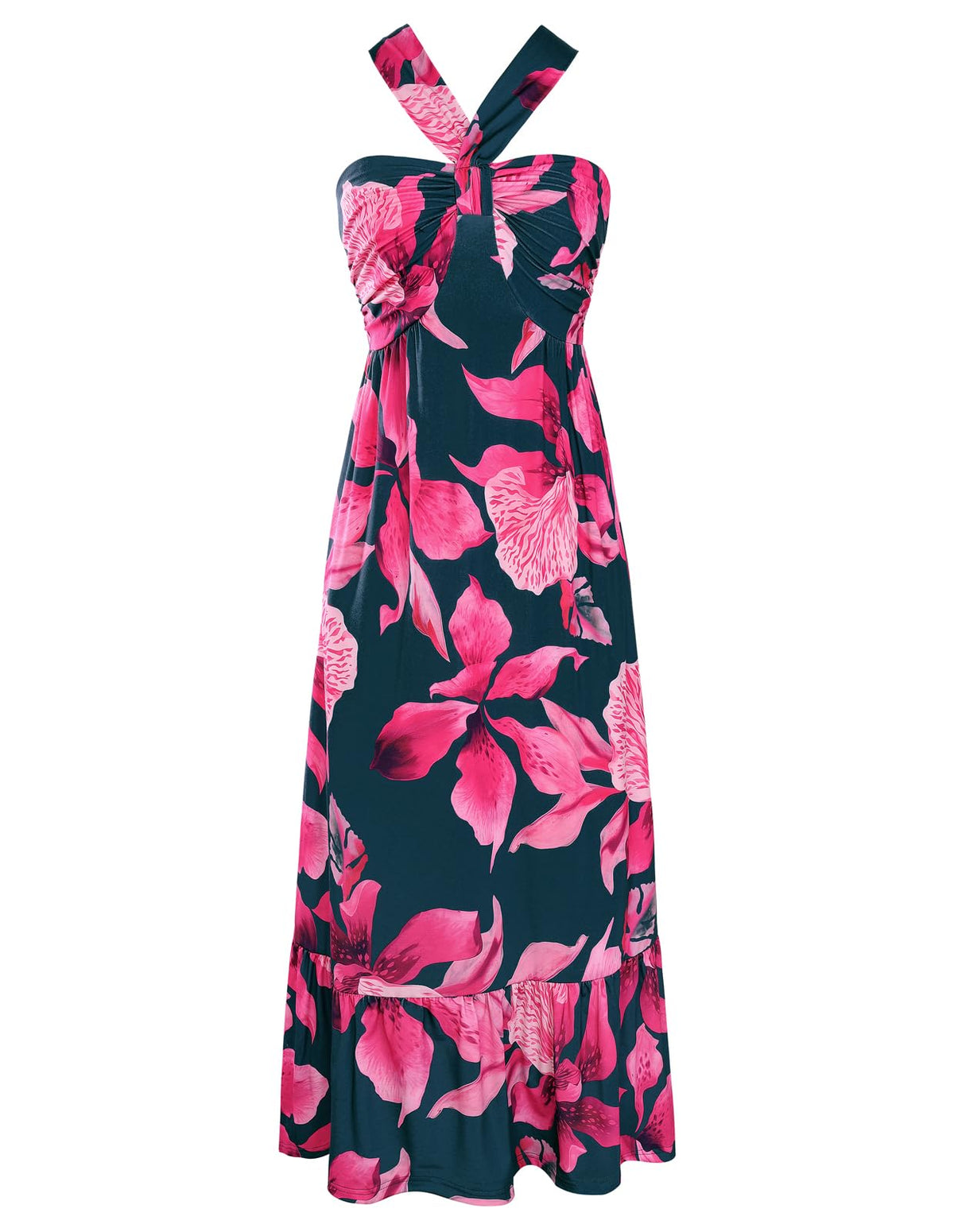 GRACE KARIN Womens Summer Floral Halter Boho Maxi Dresses