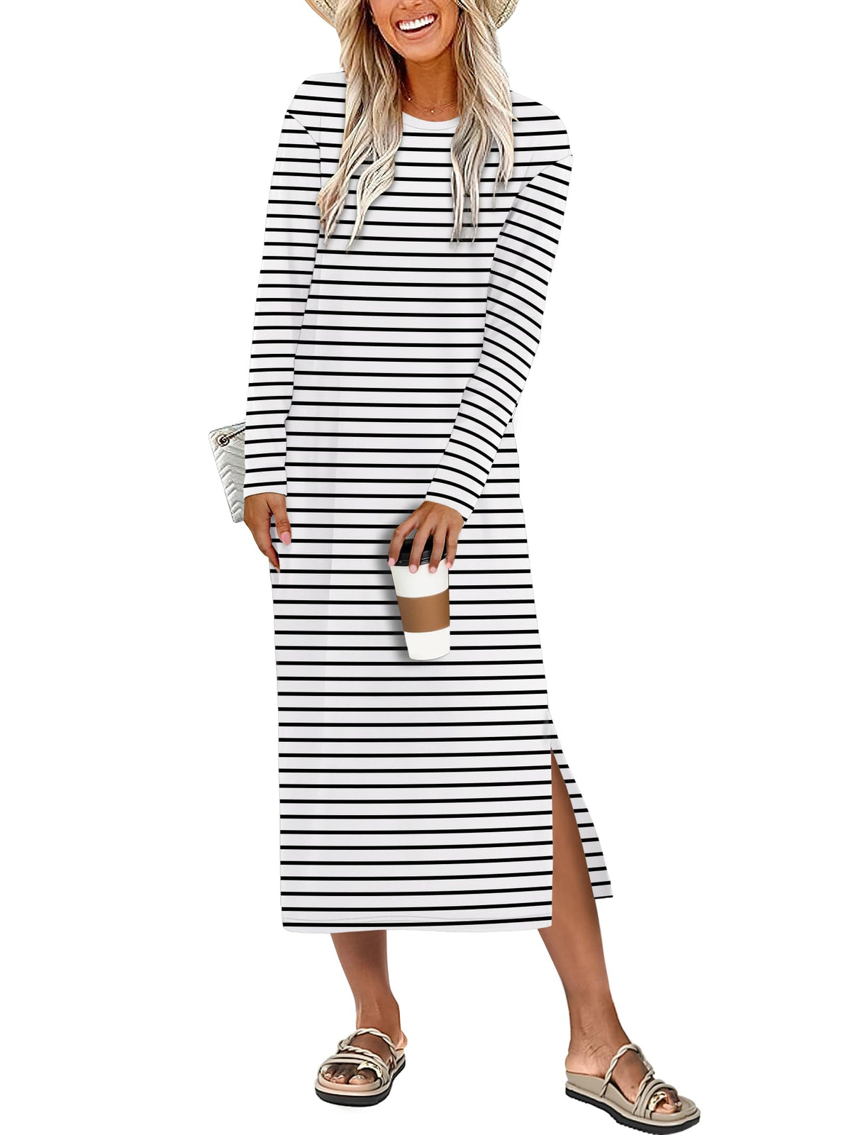 ANRABESS Long Sleeve Midi Dresses for Women