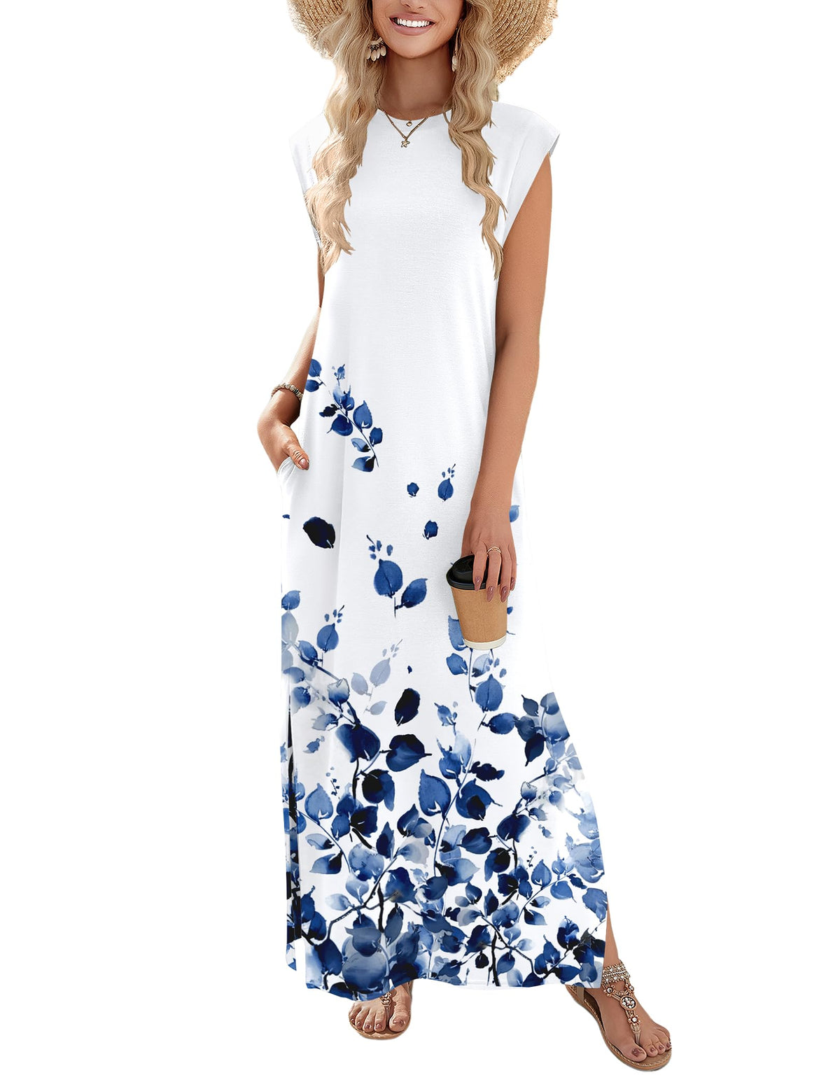 Zeagoo Summer Dresses for Women 2026 Long Maxi Sundresses Loose Split Wrinkle-Free Beach Travel Vacation Clothes